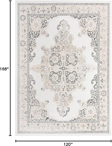 Miniatura 7 de Unique Loom Parker Collection - Alfombra de área Merakli (7 pies 10 pulgadas x 10 pies, rectangular, marfilnegro)