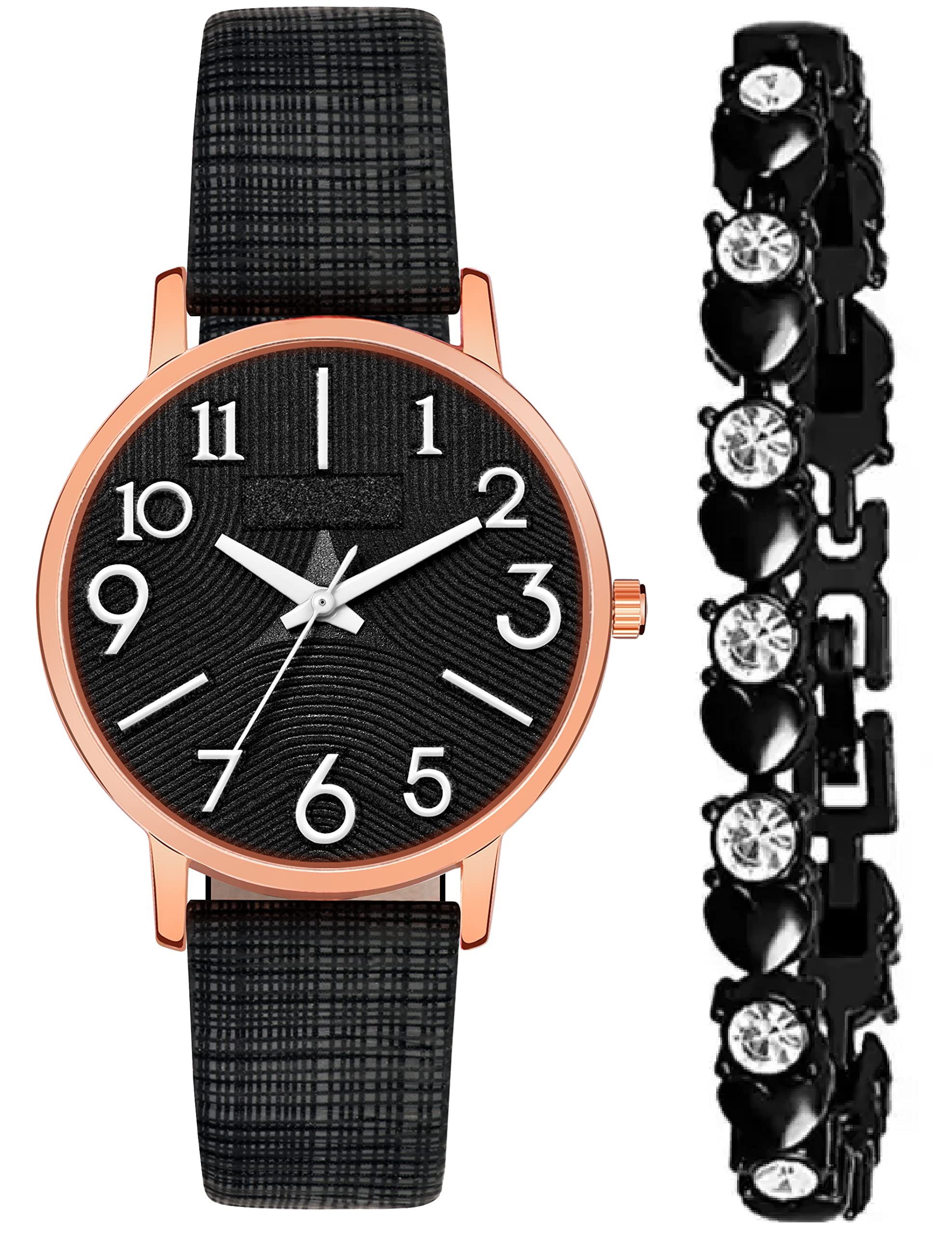 Watch City Analog Attractive 21 Different Dial Latest Arrived Watch for Womens & Girls Watch and Bracelet Combo for Girls and Womens (Triangle Design-Black) (B09WN6ZGVZ) Amazon Price History, Amazon Price Tracker