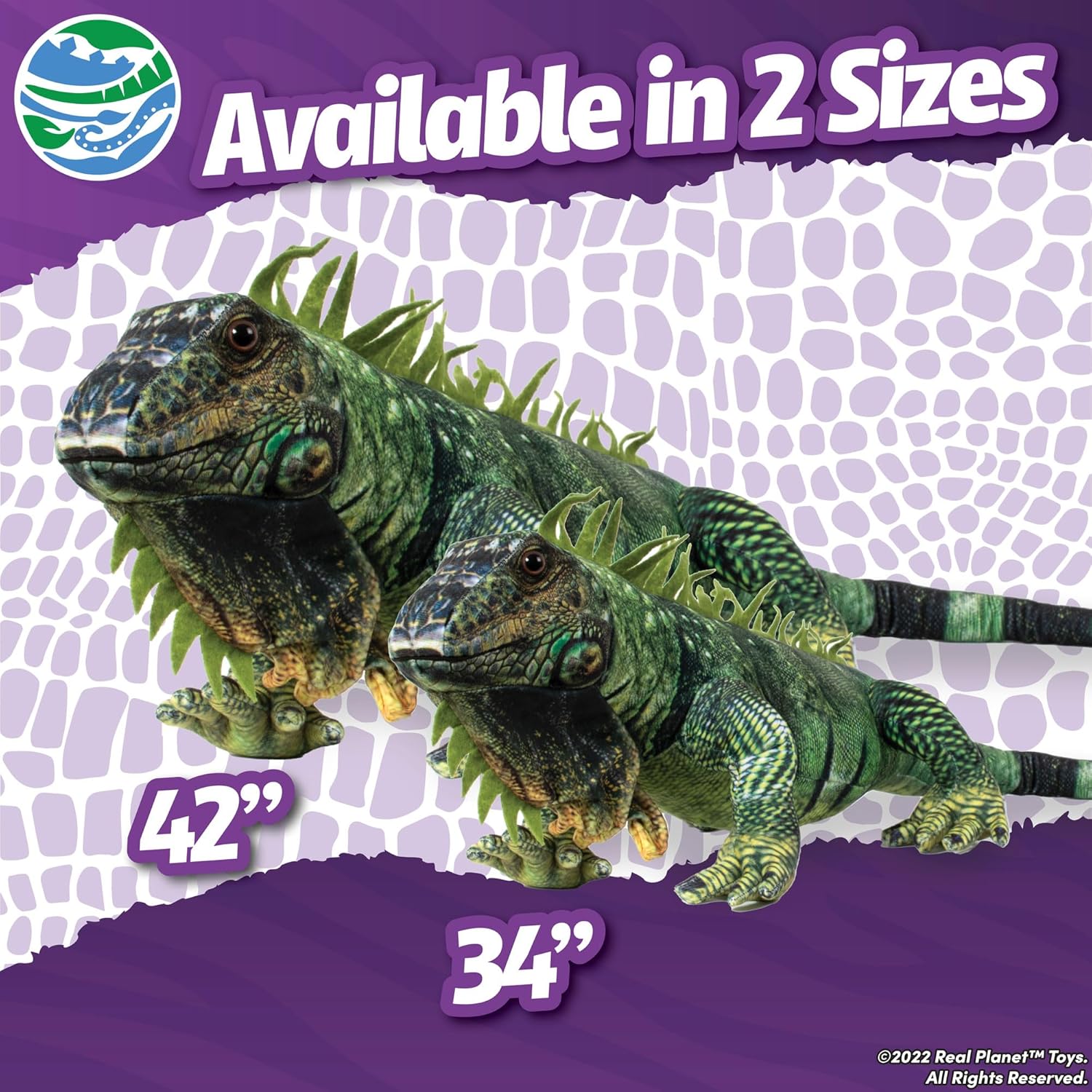Real Planet 34" Iguana Stuffed Animal - Lizard Stuffed Animals for Kids Toys, Over 2 Feet Giant Iguana Plush Reptile Toy, Large Desert Animal