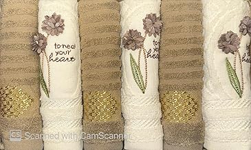 Set of 6 Embroidered Soft Cotton Toilet Towel - Size 35 * 35 Multicolor