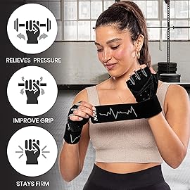 MhIL Workout Gloves for Women - Breathable Gym Gloves for Women with Palm Protection and Enhanced Grip - Padded Weight Lifting Glove for Womens with Wrist Wraps Support Weightlifting Exercise Cycling