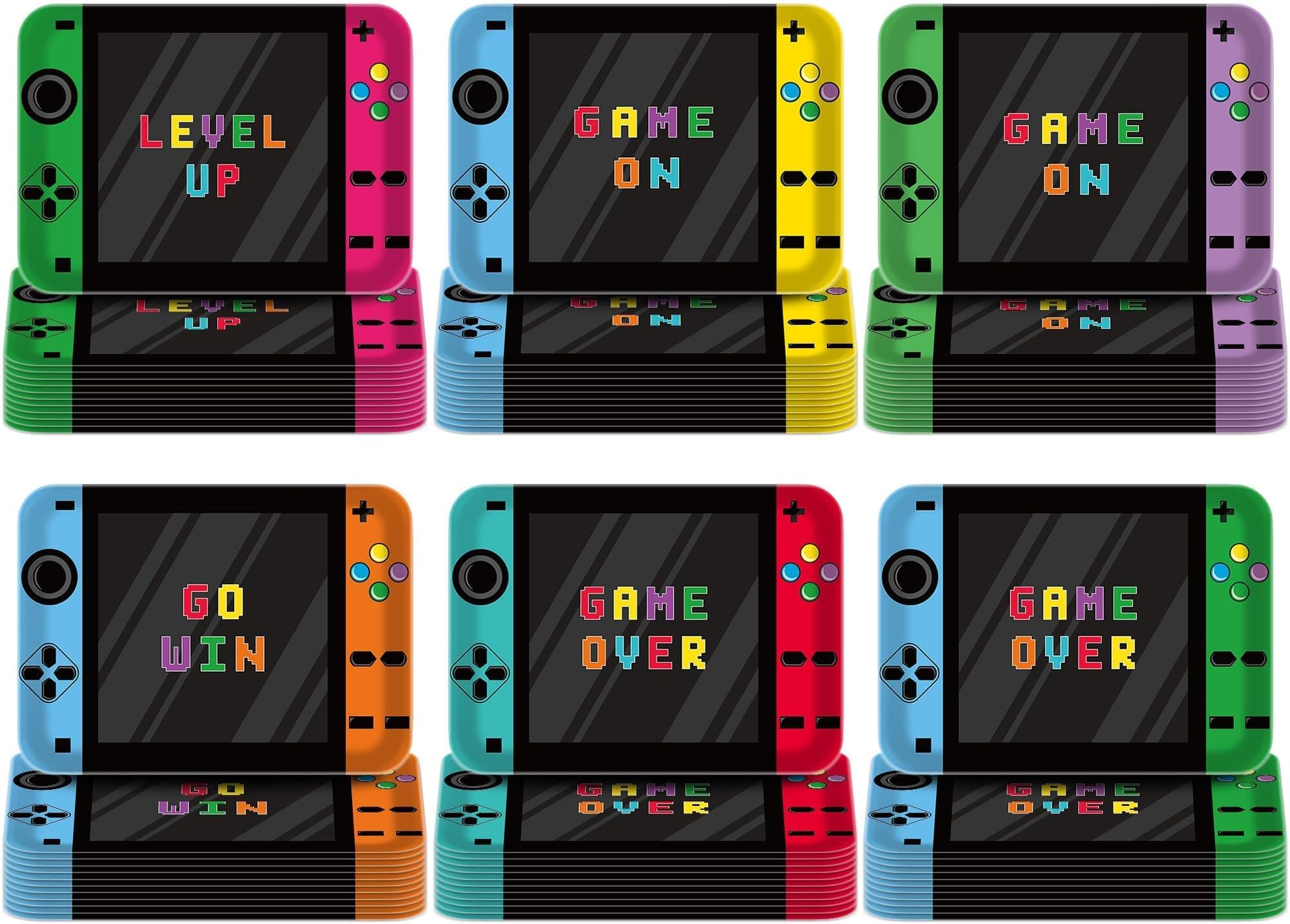 Video Game Rectangular Plates Gamer Rectangular Paper Platter Game Console Disposable Plates Gaming Controller Party Supplies Gamer Birthdays Dinner Party Decorations Serves 48