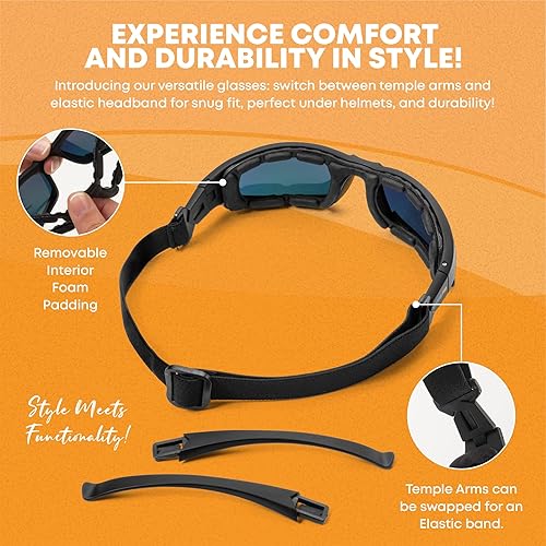 Miniatura 5 de Venture Pro Outdoors Kit de lentes de seguridad con lentes intercambiables, protección UV antiarañazos, protección ocular de caza para hombres y