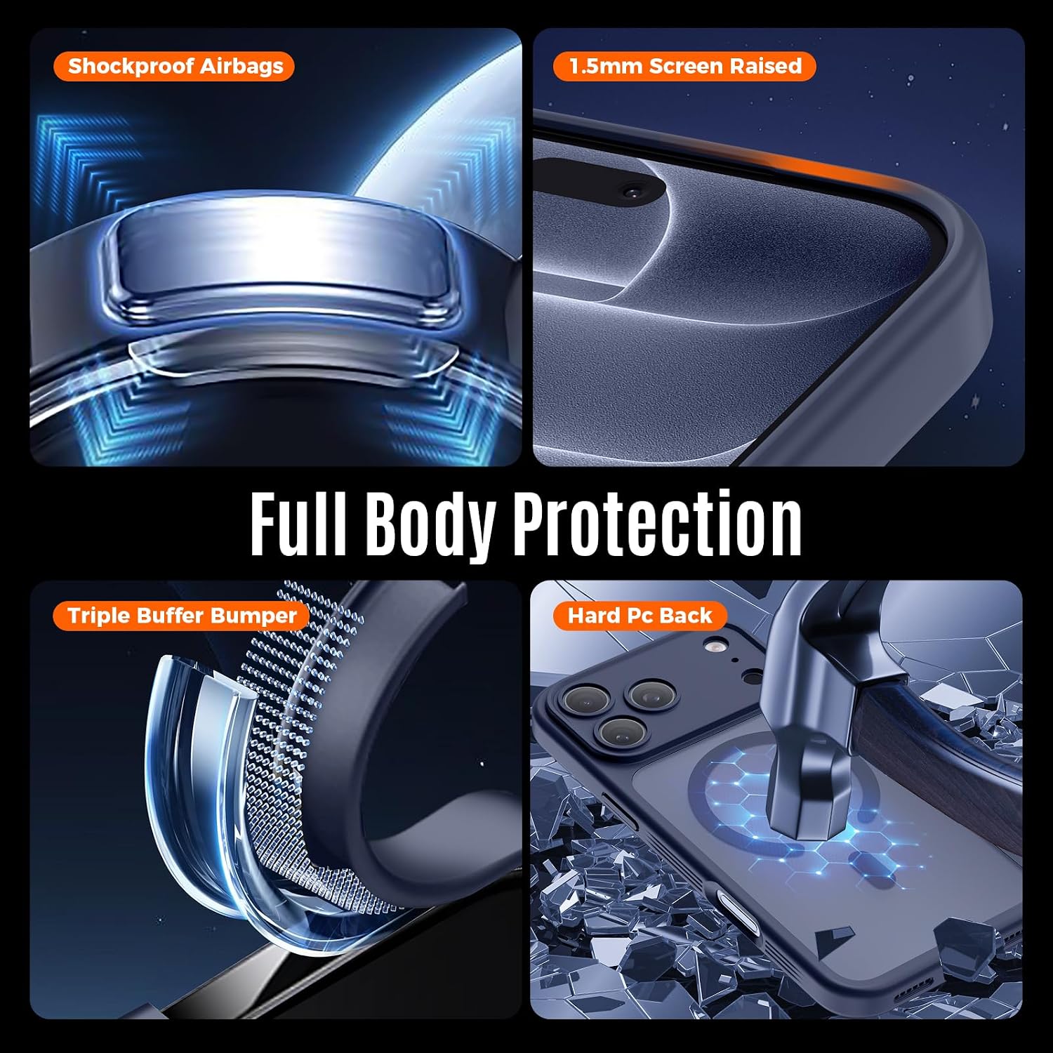  Designed for iPhone 18 Pro Max/iPhone 17 Pro Max Case,Deep Blue thumbnail