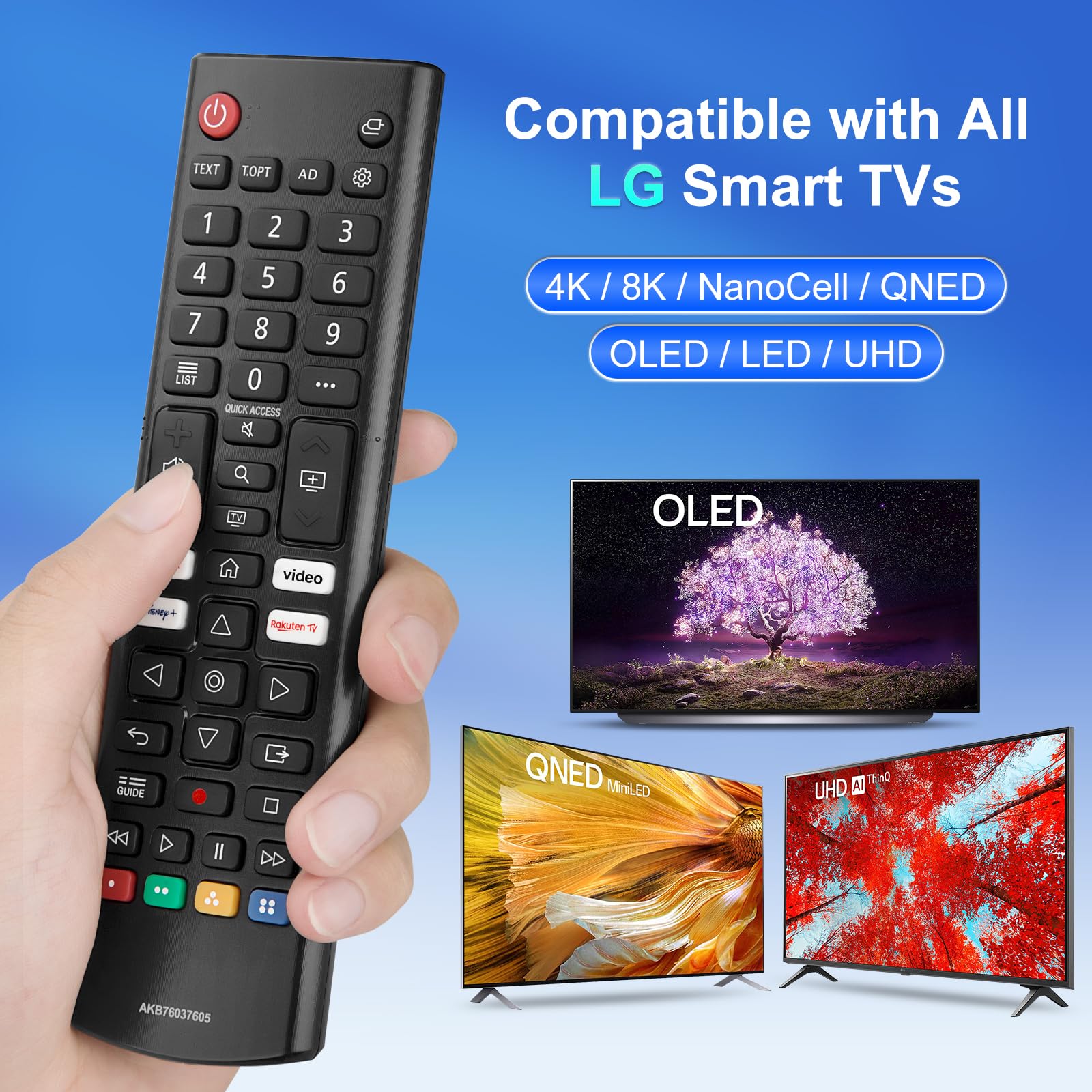 Universale per LG-TV-Remote-Control-Replacement,Compatibile con tutti i modelli LG Smart TV (confezione da 2)