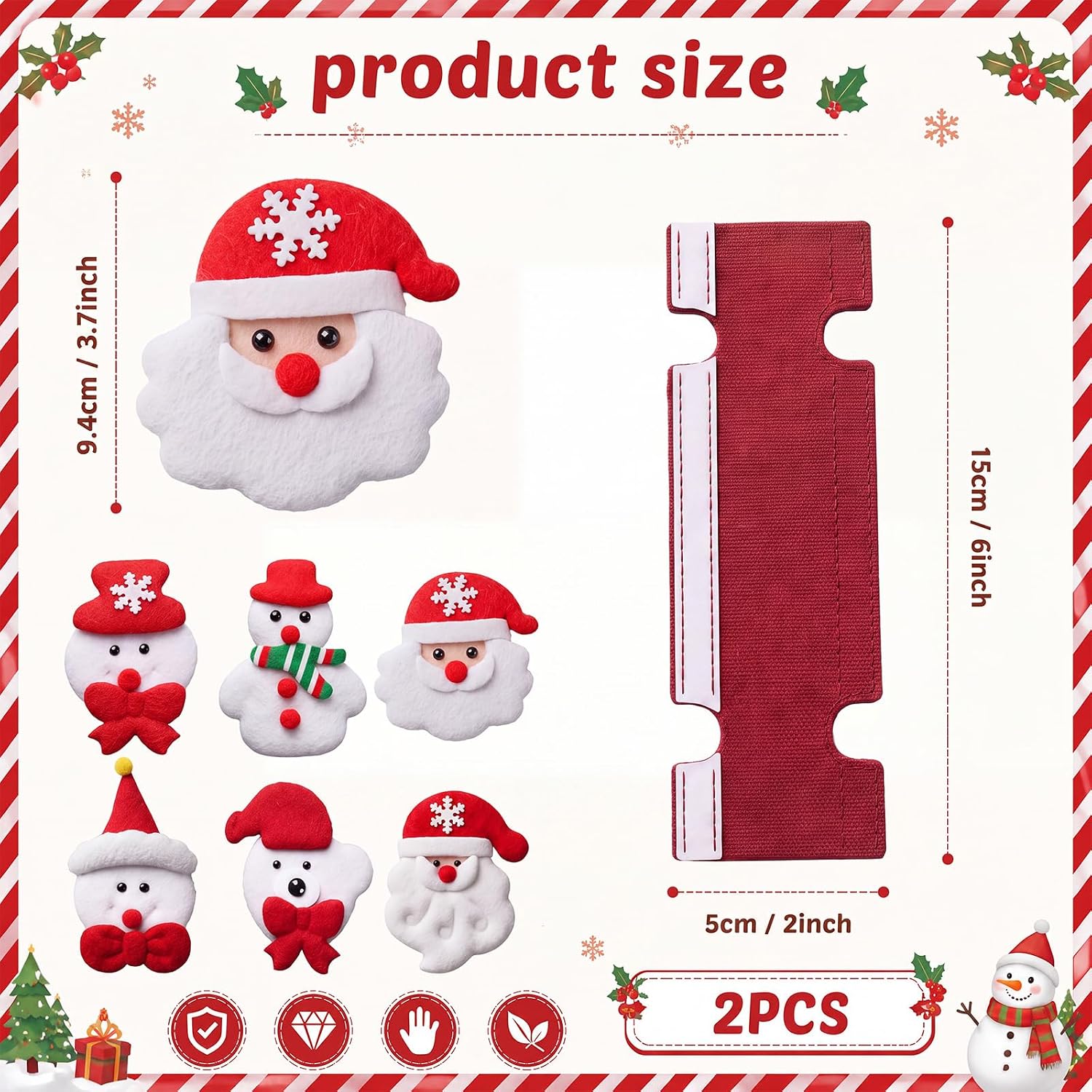 Flutesan 8 Christmas Handle Covers with, 6 Snowman Accessory