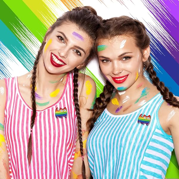 Regenbogen Pride Pins,Emaille-Anstecker für Kleidung, Rucksack,LGBTQ Accessoires,Rainbow Friends Accessoires, Katzen-Pins,Geschenkidee für Pride Month - 3