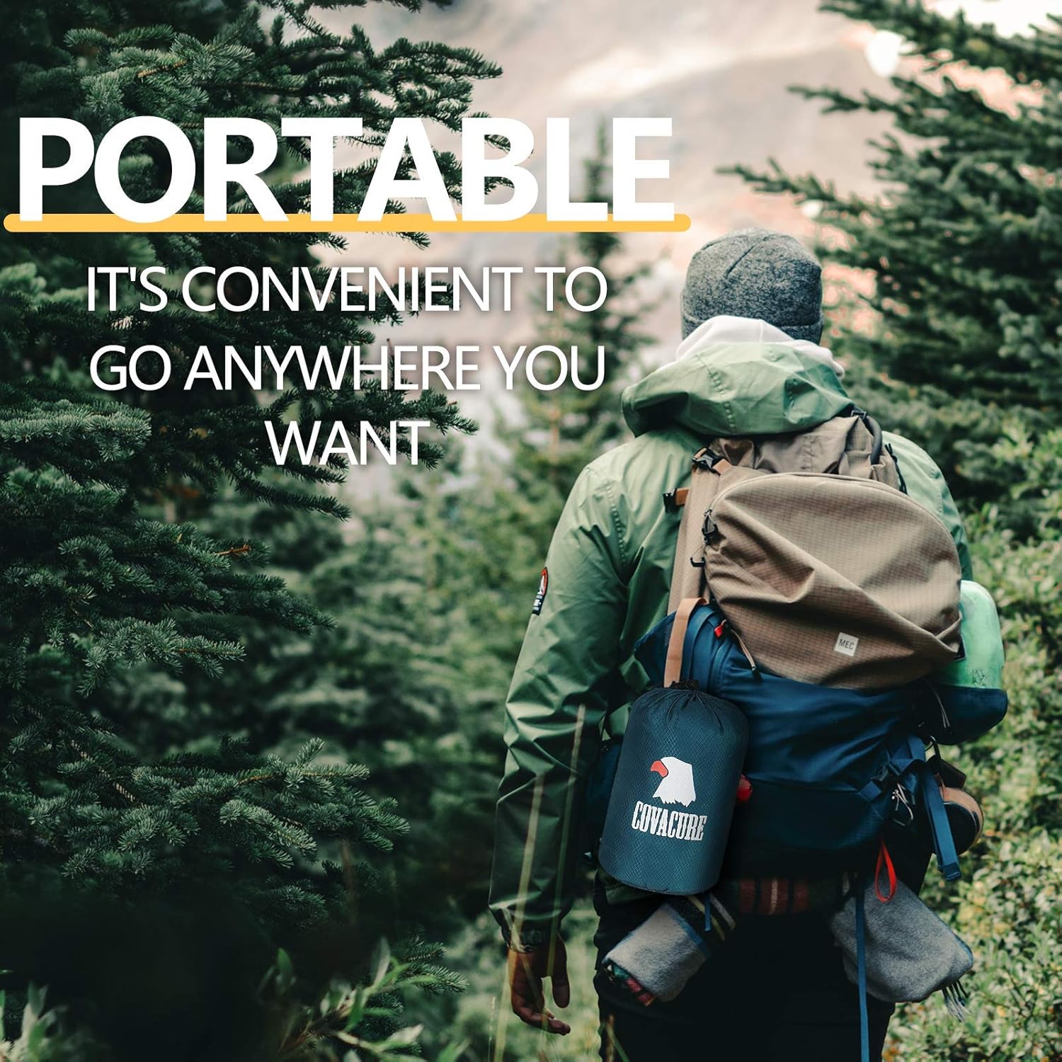 Covacure Camping Hammock - Lightweight Portable Hammocks with 2 Tree Straps, Outdoor Hammock for Indoor, Hiking, Camping, Backpacking, Travel, Garden, Beach : Sports & Outdoors