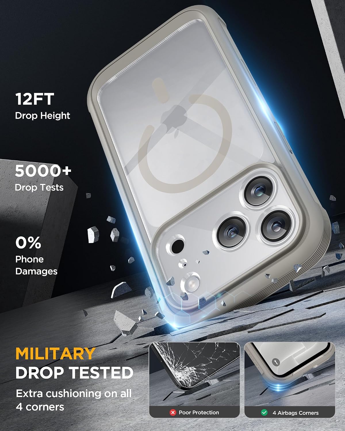  Magnetic for iPhone 18 Pro Case 6.3",Full Body Protection,Titanium thumbnail