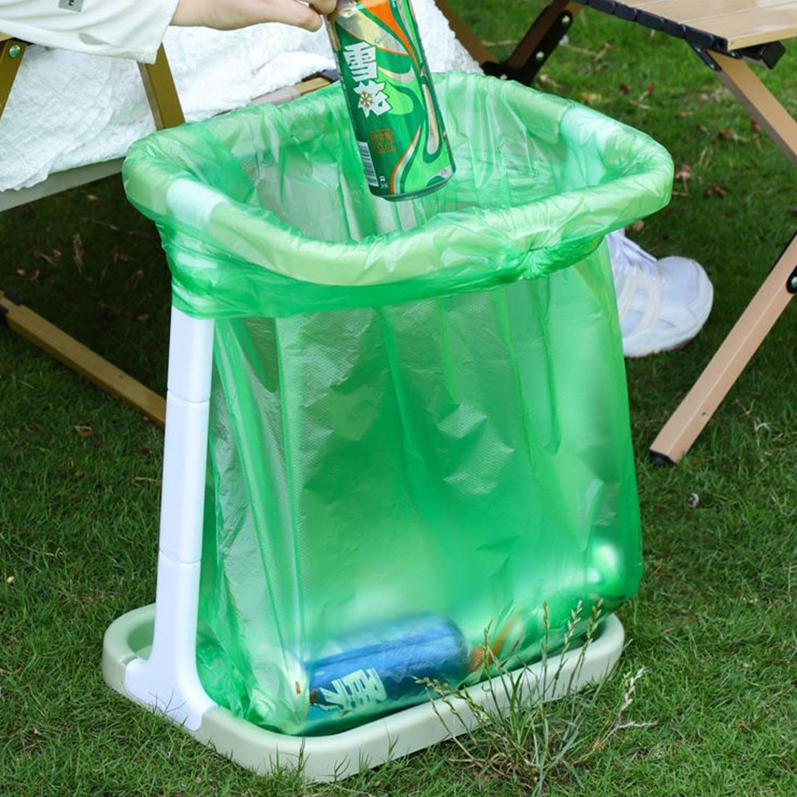 Soporte de la bolsa de basura plegable, marco del soporte de la bolsa de | Sala de estar de picnic Soporte estable de basura