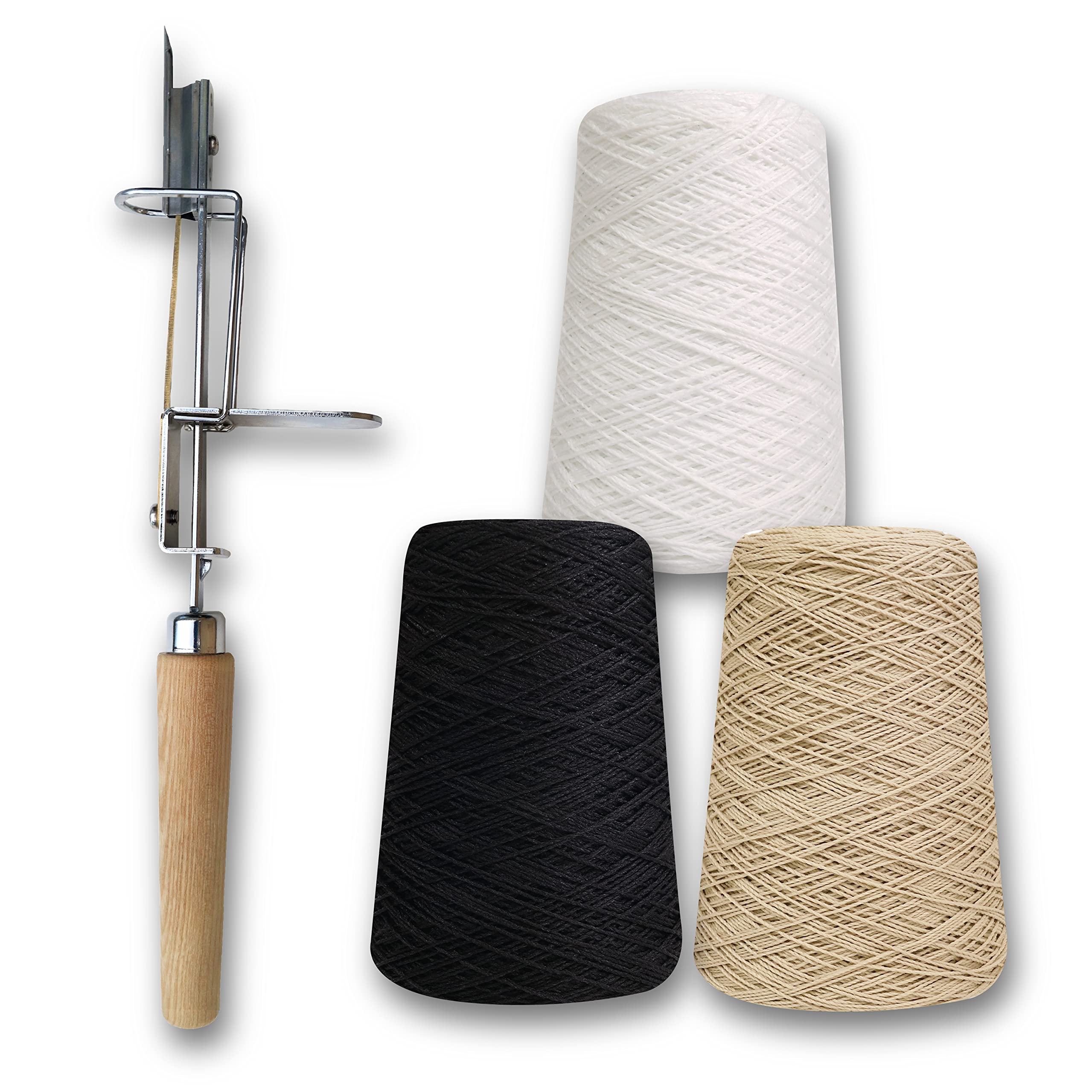 ProTuft Kit with Black, White, and Beige Tufting Yarn Bundle