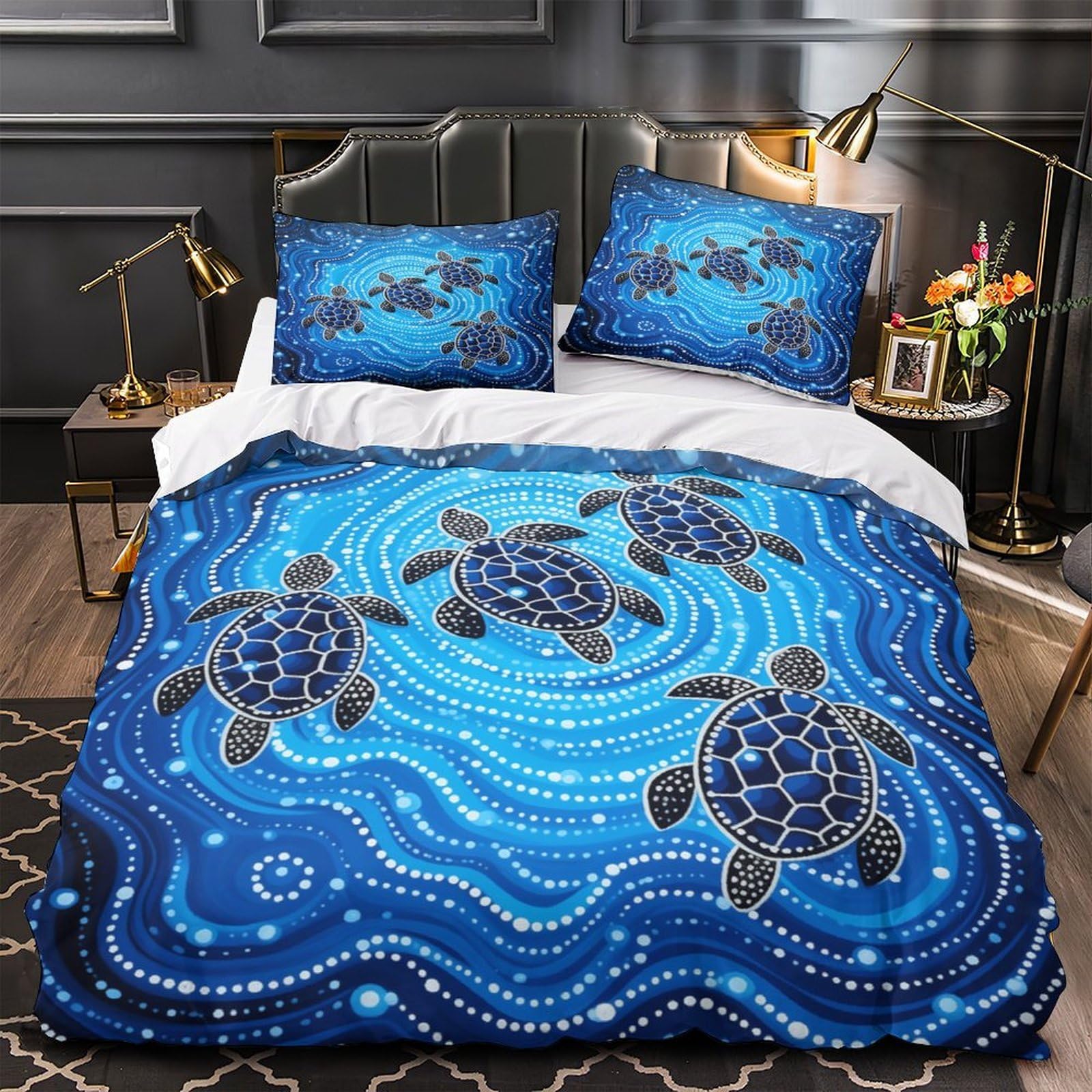 Housse de couette scorpion tatouage 3D microfibre douce et légère avec parure de lit dark fantasy.