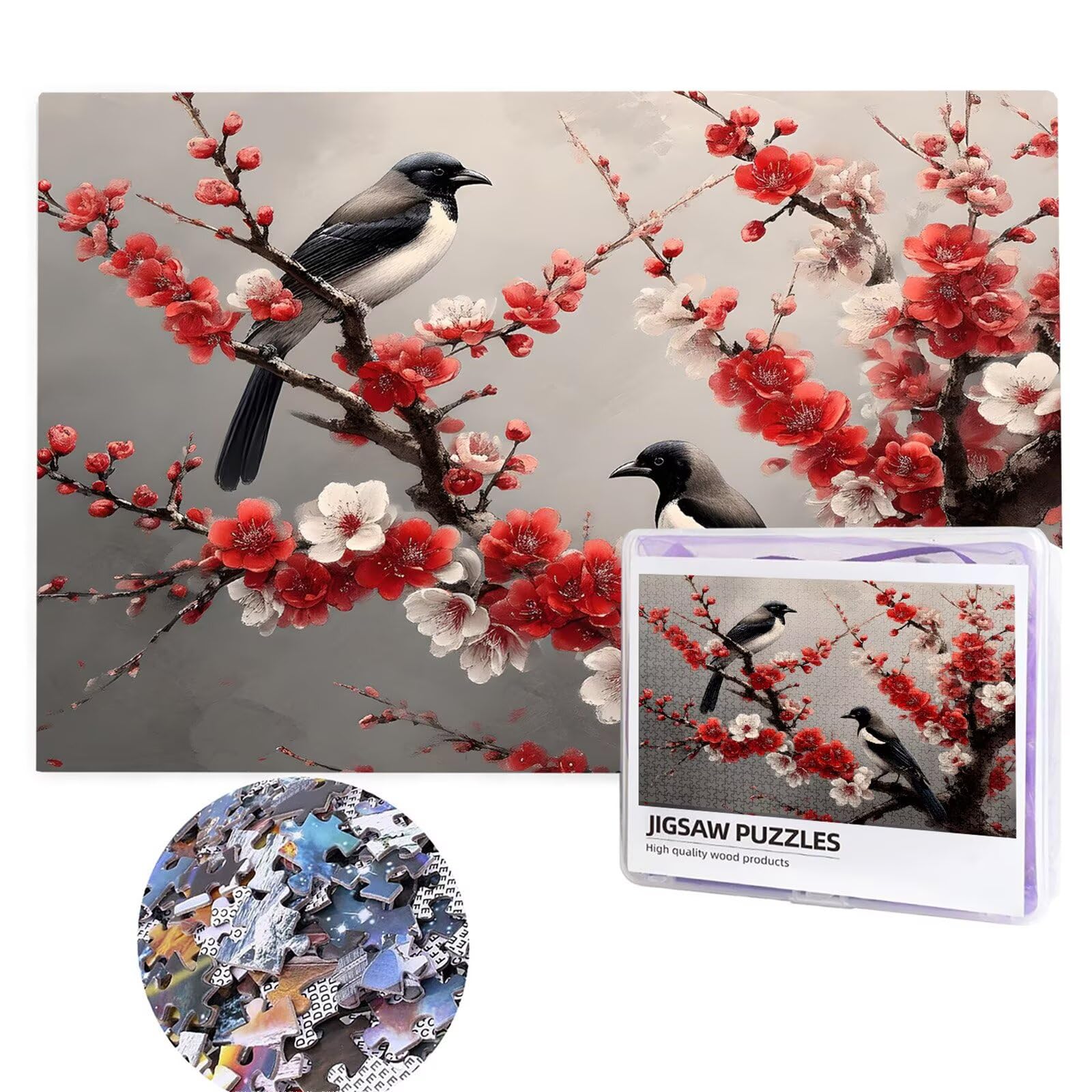 Puzzle 3000 Pezzi, Puzzle Plum Bossom Jigsaw Adulti Classici legno Gioco, Uccello Jigsaw Giochi Rilassamento e Intelligence, Idea Regalo per Lei o Lui, Consigliato a Partire dai 14 Anni 122x81cm g-325