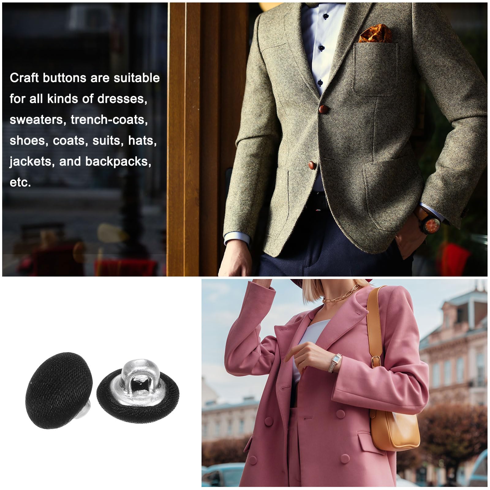 Sachet De 10 Boutons Recouverts De Tissus | Artisan Costumier