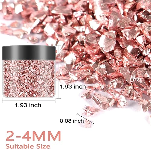 Miniatura 2 de Renfio Fragmentos de purpurina de vidrio triturado roto Crush de 0.079 a 0.157 pulgadas, virutas pequeñas y gruesas irregulares de 3.5 onzas (3.53