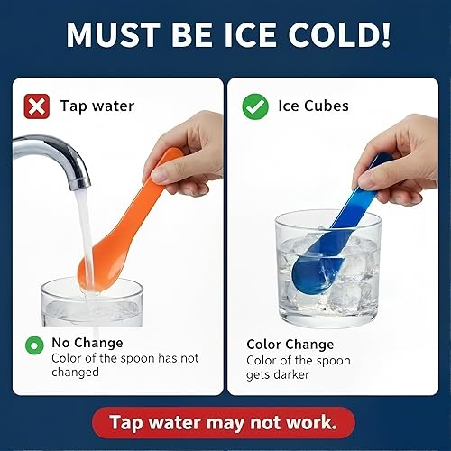 Miniatura 5 de Paquete de 28 cucharas de helado que cambian de color, cucharas de plástico resistentes a la rotura de 5.15 pulgadas, envueltas individualmente,