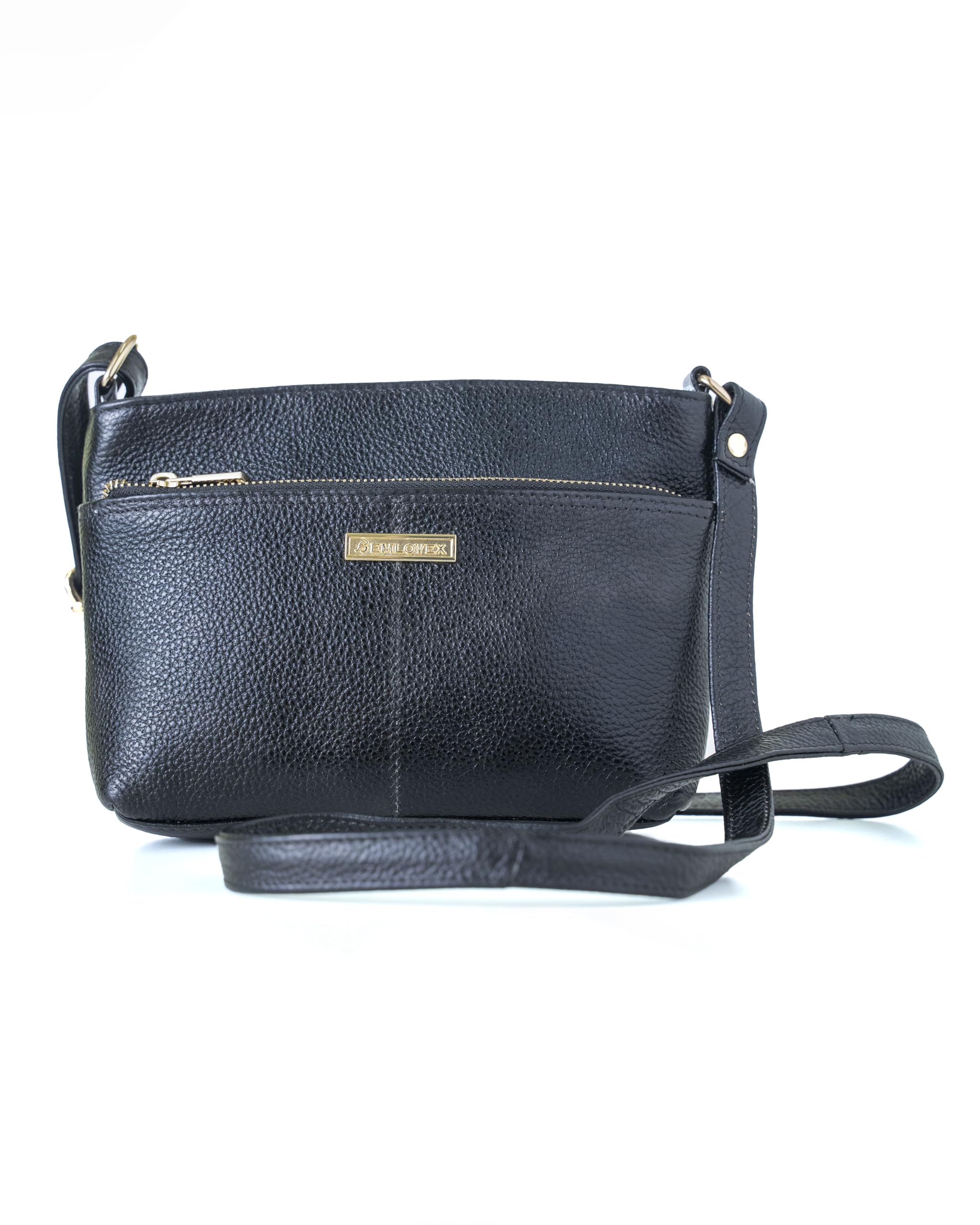 Green Hide Vrisa Premium Pure Leather Crossbody Bag Gold-Tone Hardware Multiple Zippered Compartments Adjustable Shoulder Hanging Purse One Side Small Size Long Sling Strap Handbag-image-32