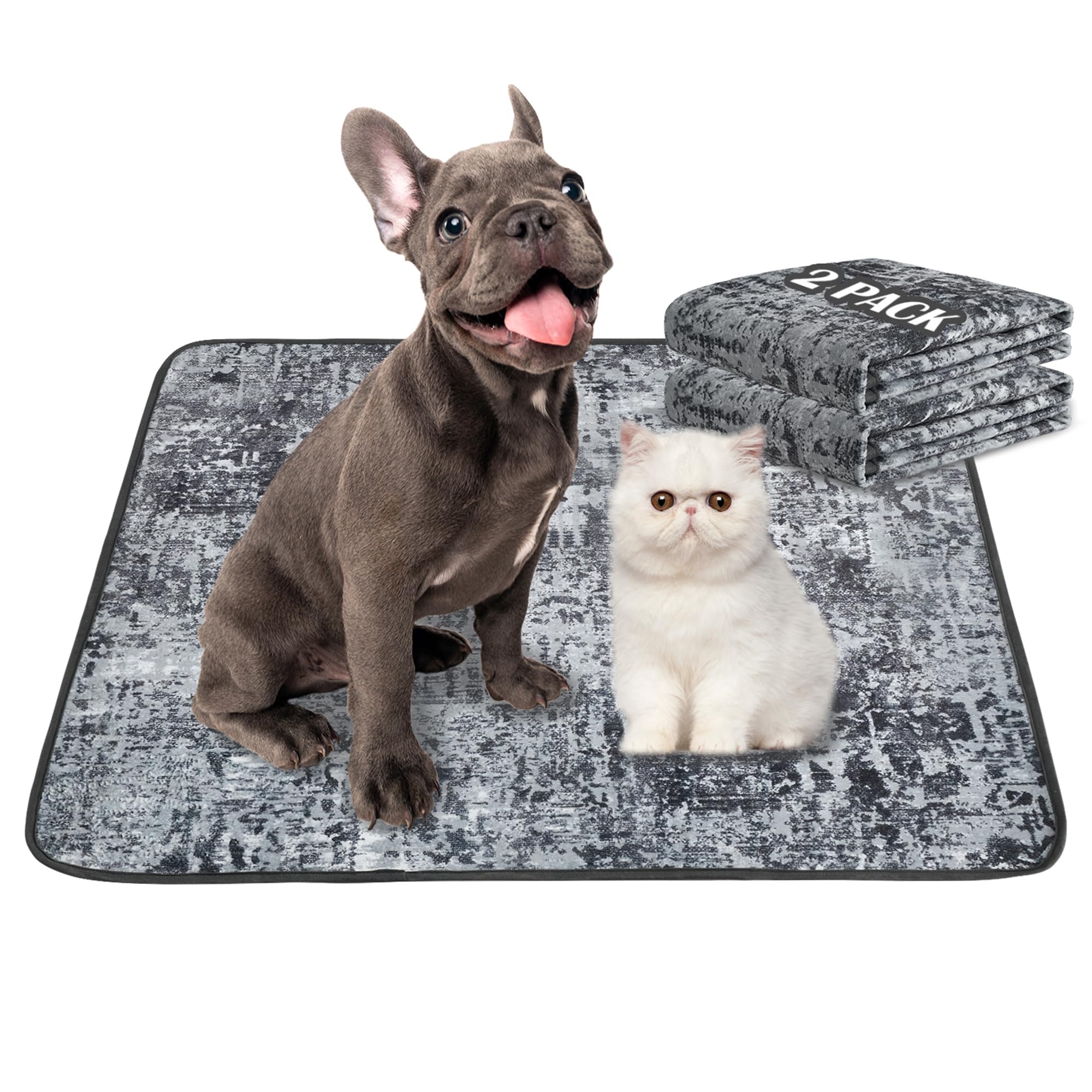 Qeils Washable Pee Pads for Dogs, Reusable Puppy Pads 36"x 41" 2 Pack