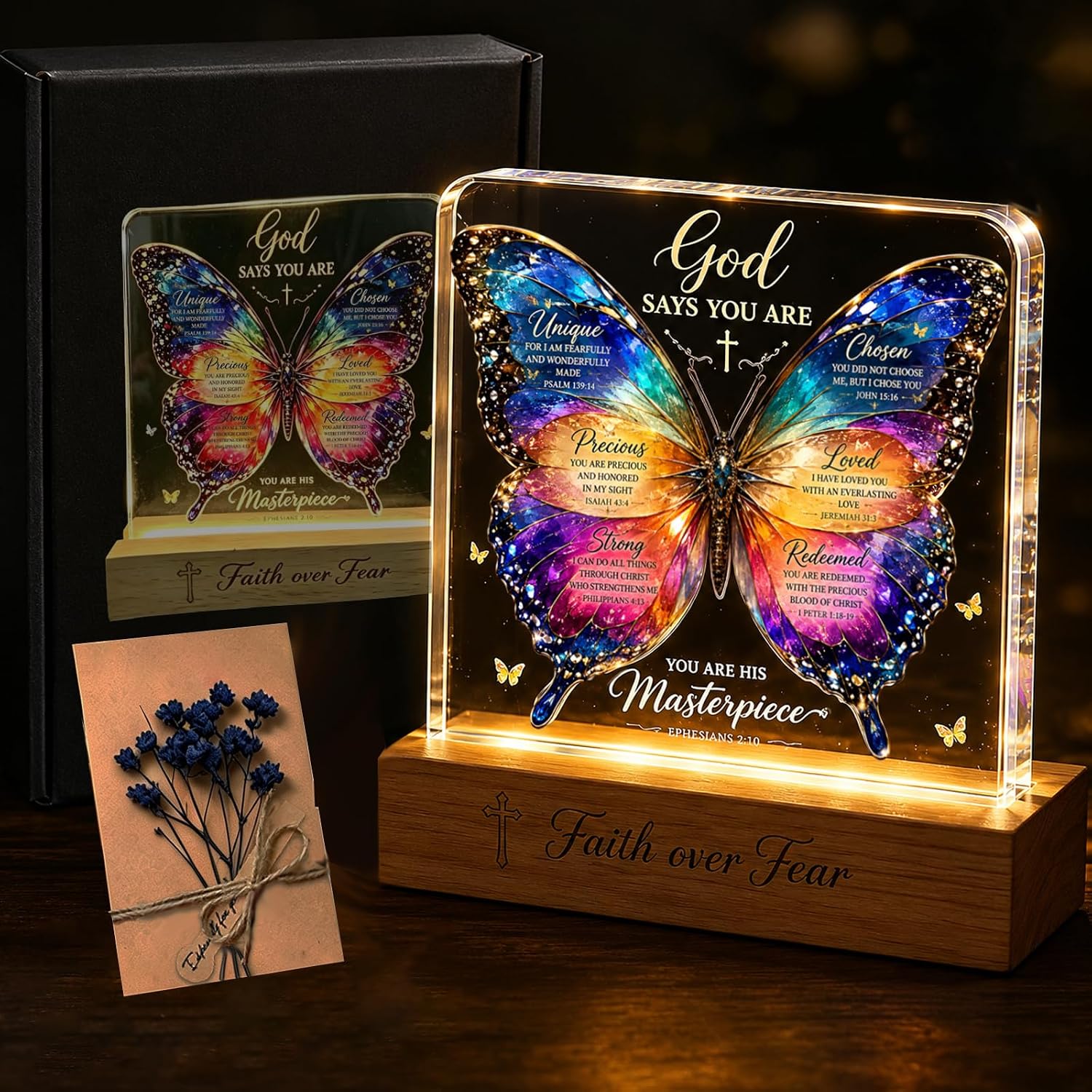 Light Up Christian Gifts for Women, God Says You are Butterfly Plaque with