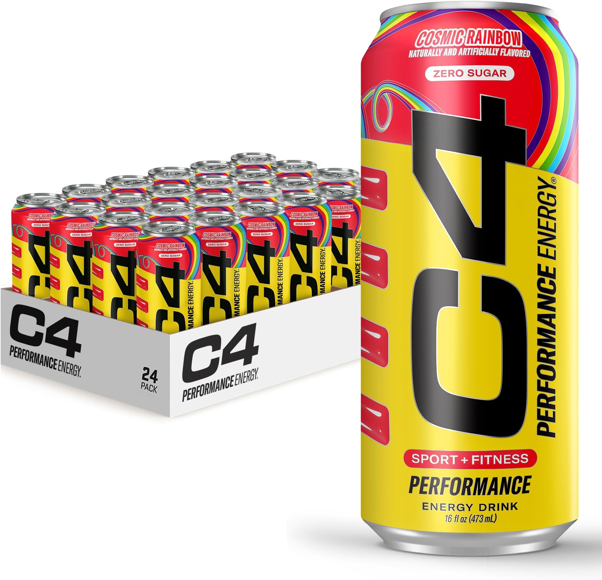 C4 Energy Drink, Strawberry Watermelon Ice, 16oz | Pack of 24 | Sugar Free | Pre Workout | No Artificial Colors