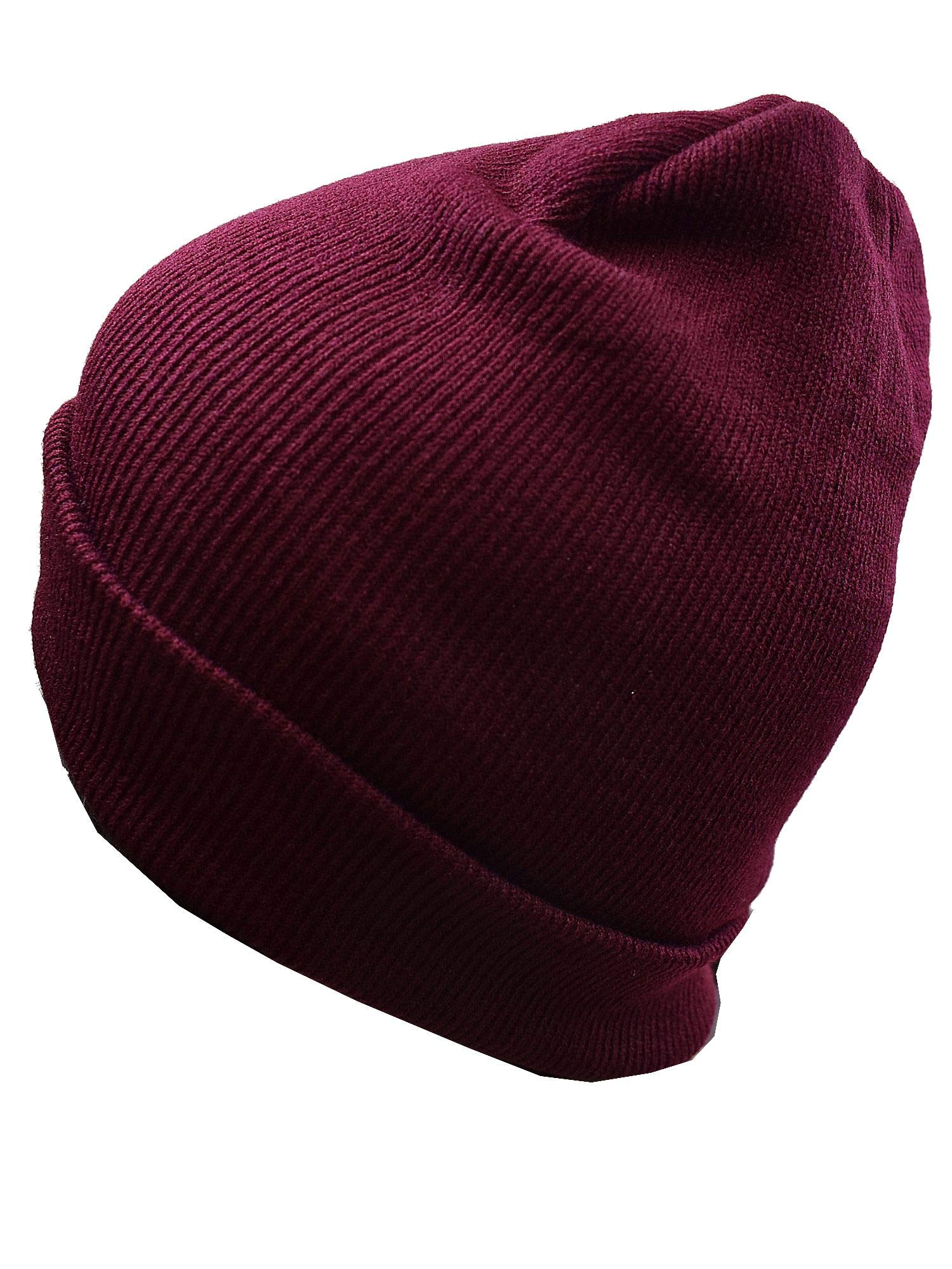 Cap911 Unisex Plain 12 inch Long Beanie - Many Colors (One Size, Maroon)