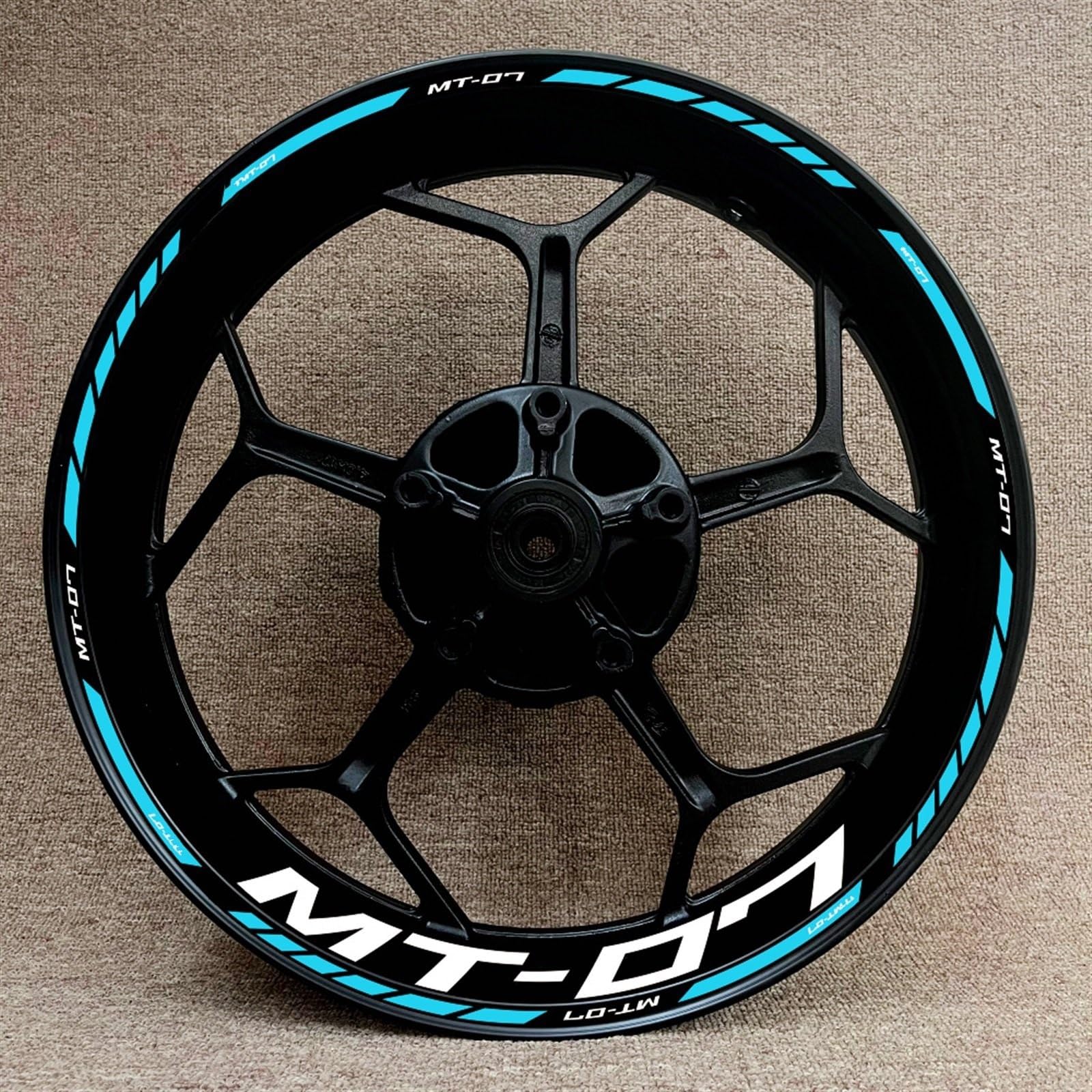 Motorcycle Racing Equipment Accessories Wheel Tire Rim Adhesive Reflective Decal Sticker for Yamaha MT-07 Decorative(Color12)