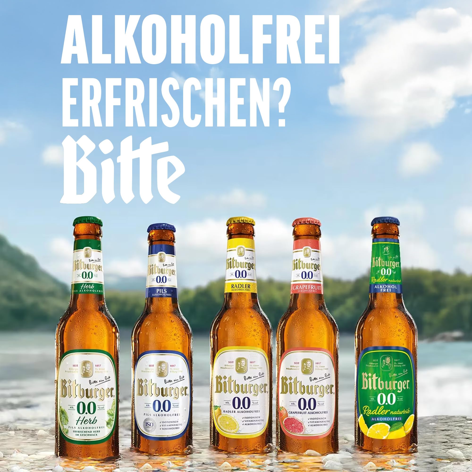 Bitburger 0,0% Herb Pils Alkoholfrei - Dosen-Bier (24x 0,5l) - Hopfenbetonter Pilsgenuss - Nach Deutschem Reinheitsgebot Gebraut