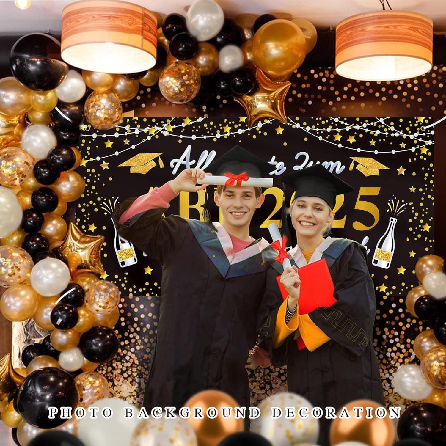 Abschlussschärpe „Class Of 2025“ – Schwarz Mit Goldfolie, 80 Cm Lang, Inkl. Anstecknadel, Für Abschlussfeier & Fotos