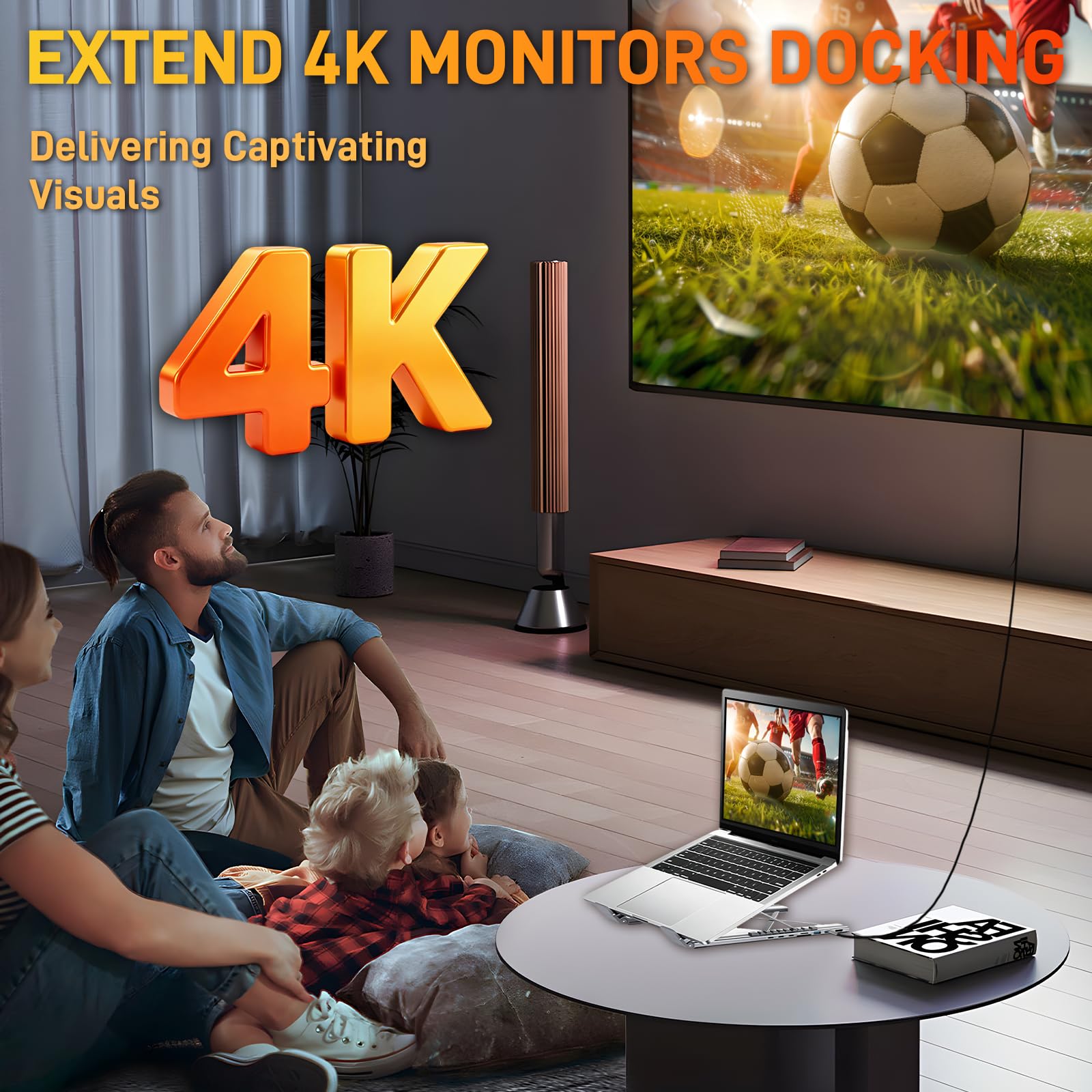 Soporte Ordenador Portátil, 9 en 1 Docking Station USB C con HDMI 4K a 60 Hz, USB 3.0, PD de 100 W, SD/TF, USB-C y RJ45, Universal Estación de Acoplamiento Laptop Stand Compatible con MacBook, Windows