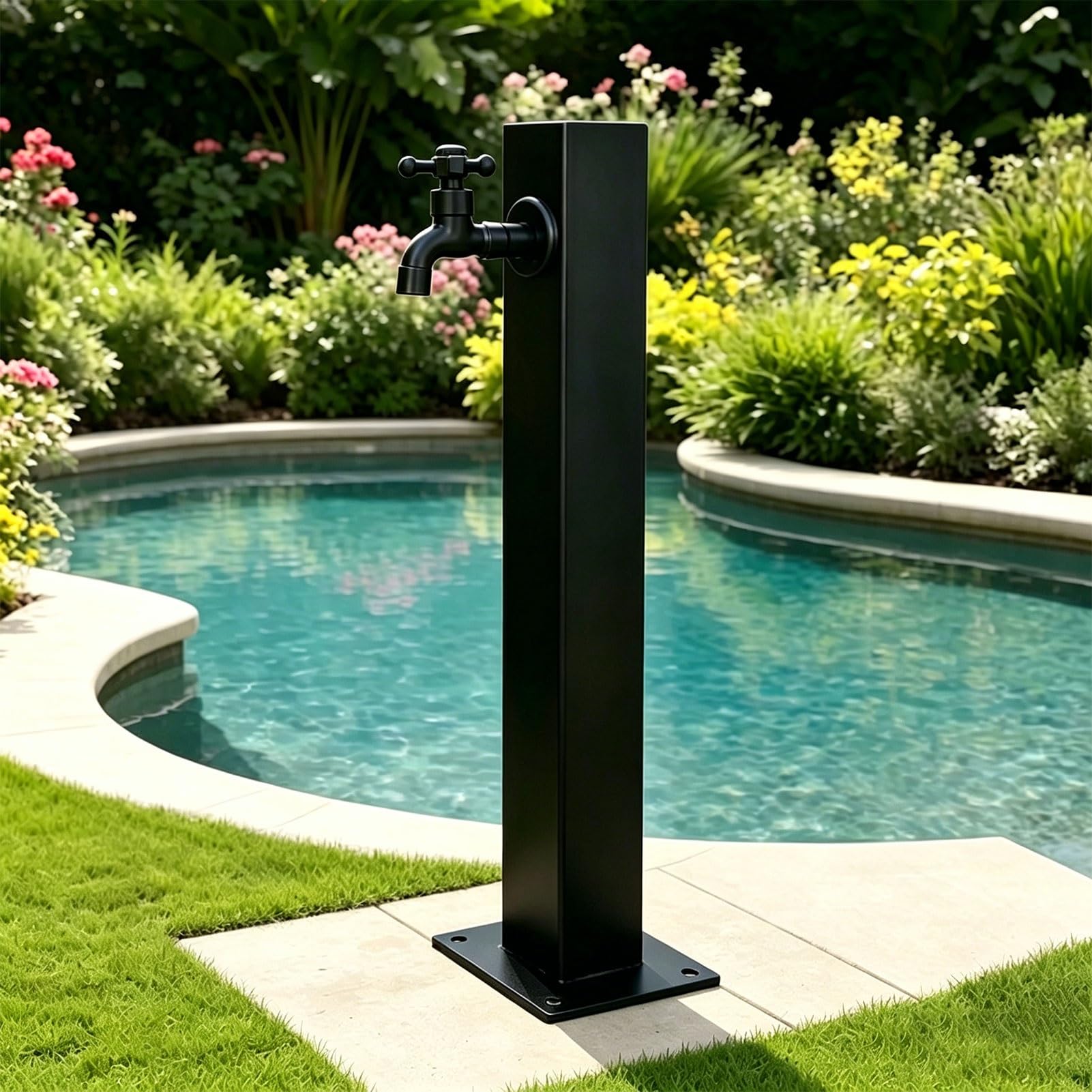 Fontaine autoportante montée au sol en colonne cylindrique