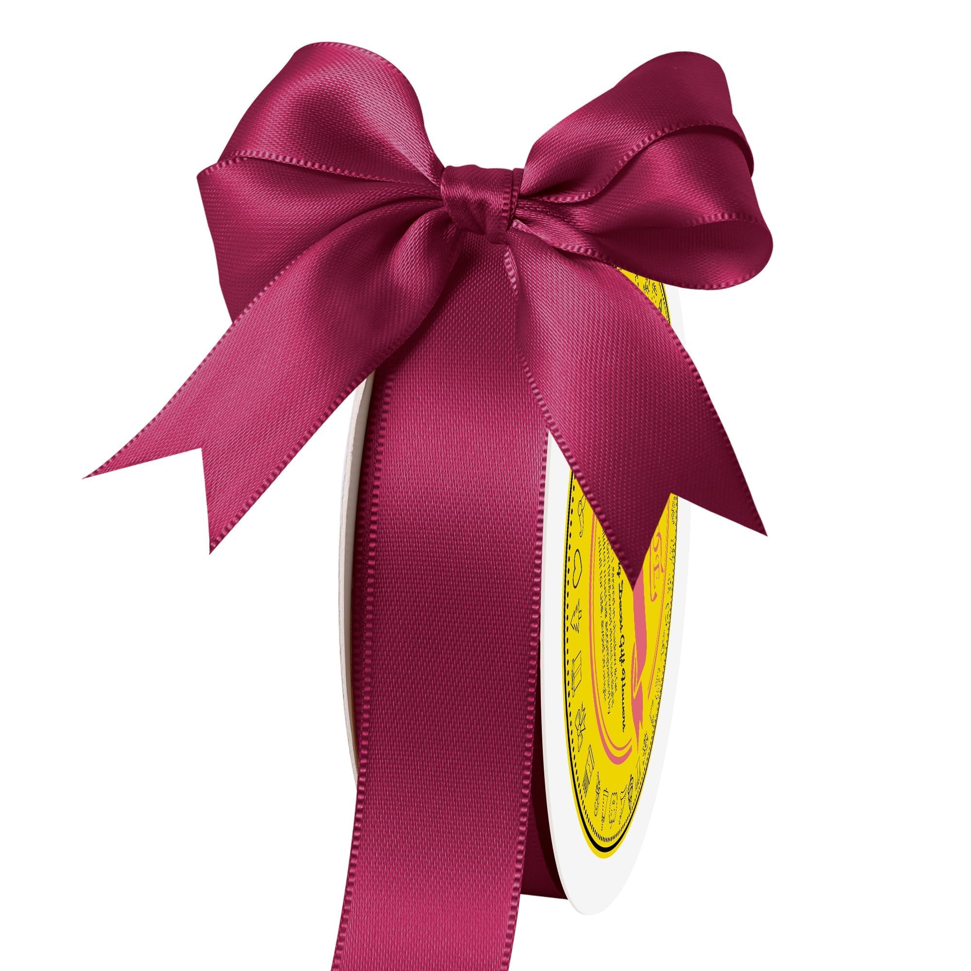 Double Face Beauty Red Satin Ribbon 7/8 inch X 25 Yards Polyester Beauty Red Ribbon for Gift Wrapping Very Suitable for Weddings Party Hair Bow Invitation Decorations and More