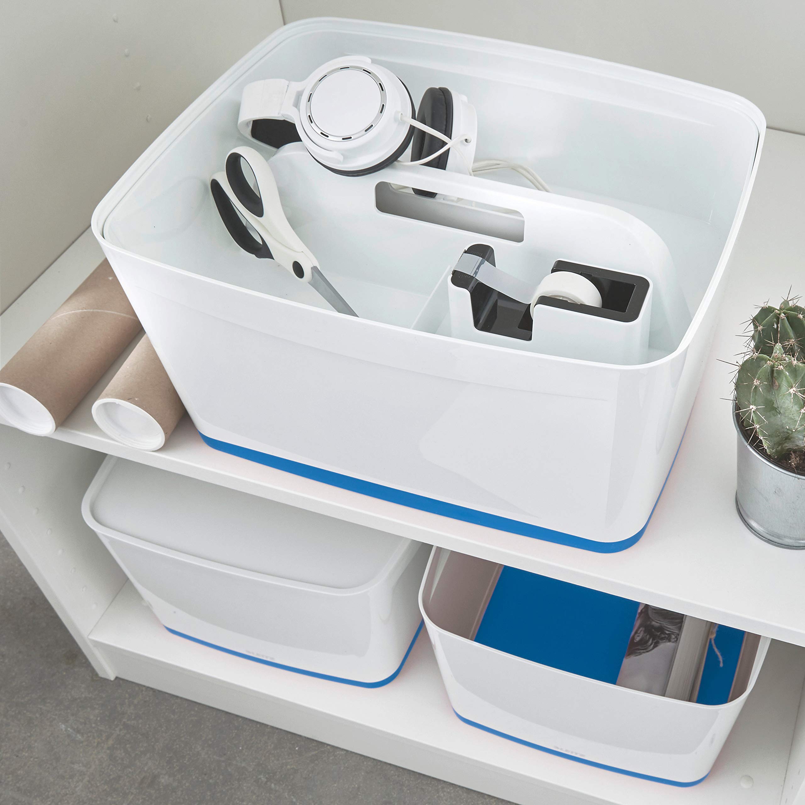 Leitz MyBox® Aufbewahrungsbox Mittel mit Deckel, Grün Metallic (5216-10-64
