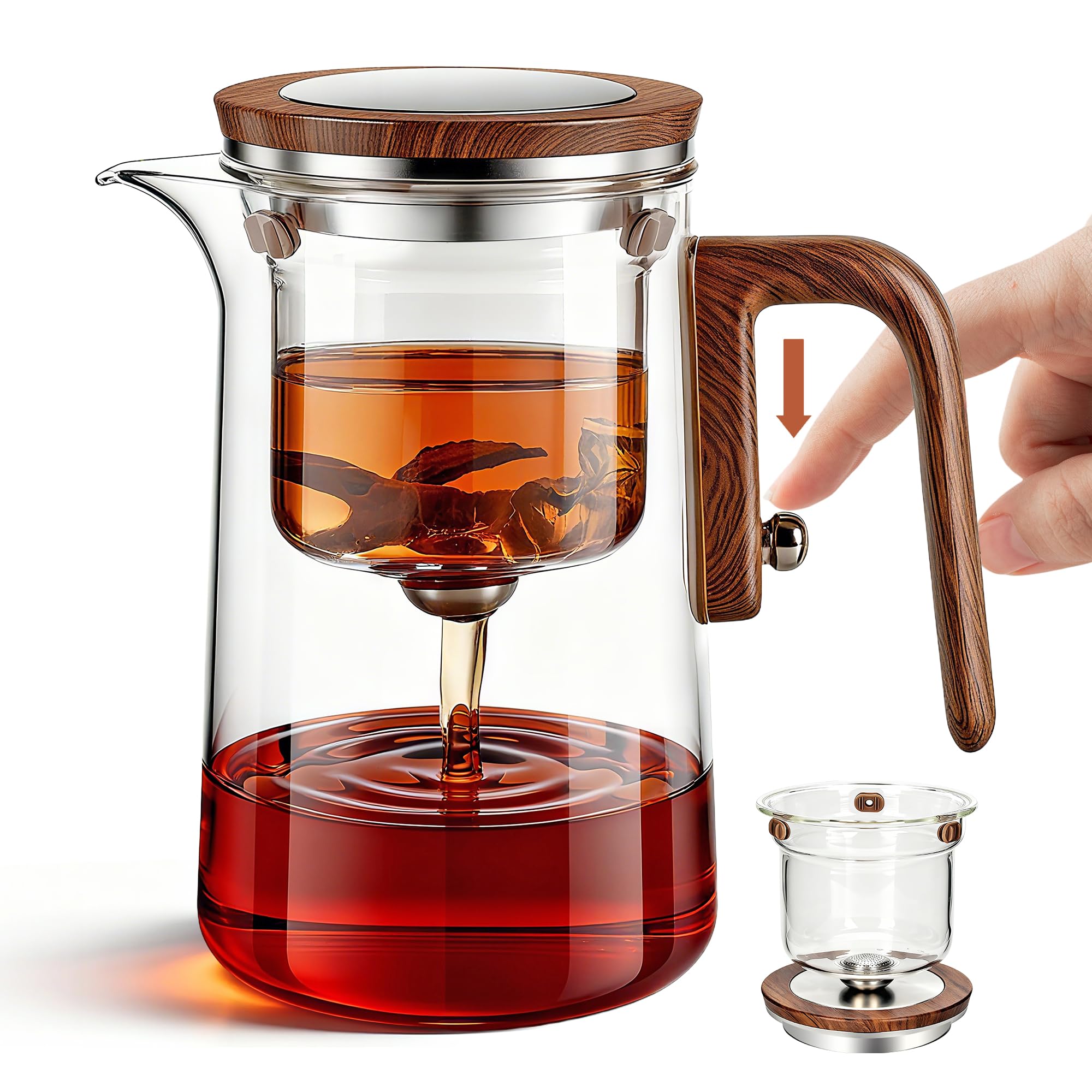 MACTANO Enchant Tea Pot, Magic Witchcraft Enchanted Glass Teapot with Strainer -800ML