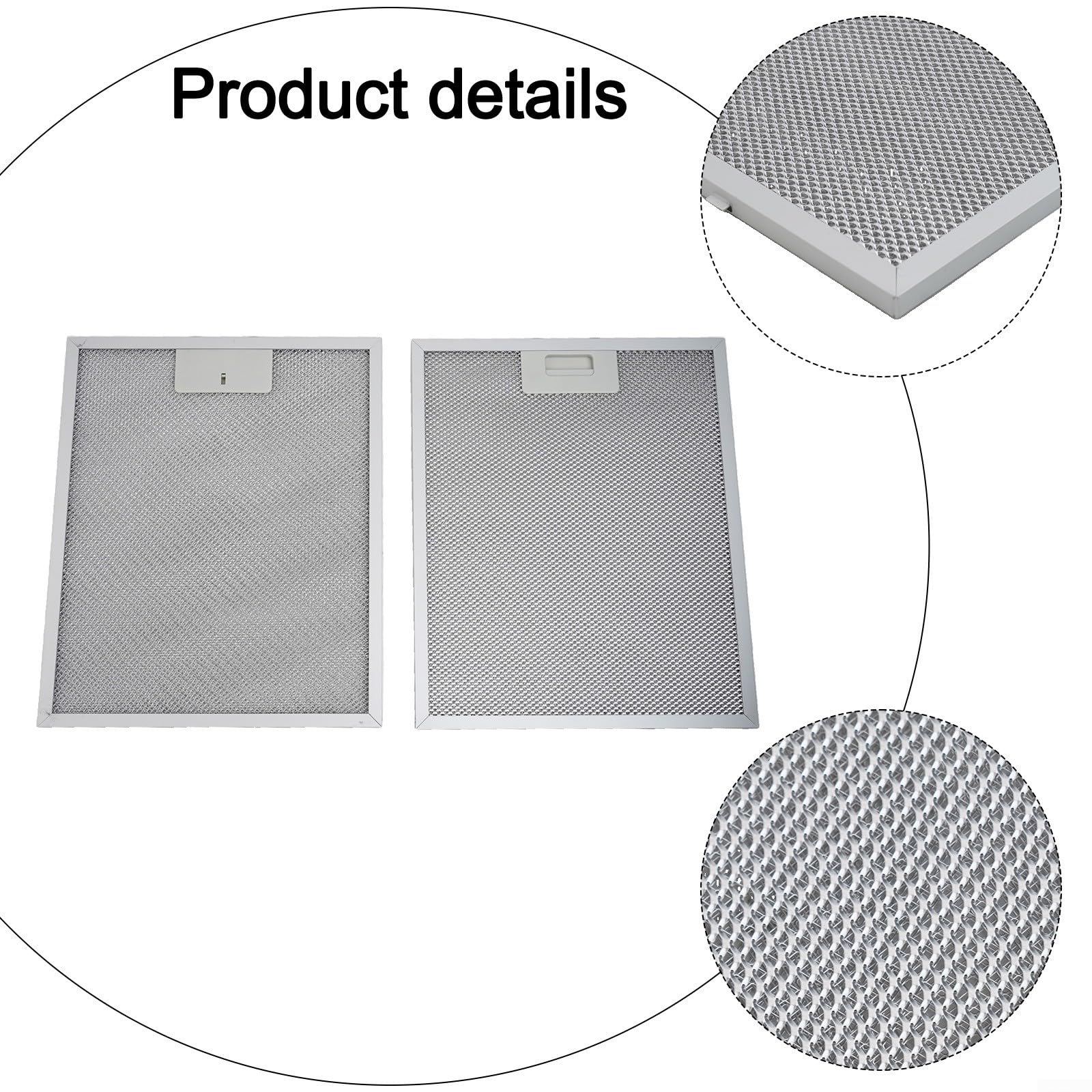 3 filtros de aluminio para campana extractora compatibles con CP750SS FHEE26A9S LOFCP750SS y más filtros de ventilación extractores de malla metálica 340 x 280 x 9 mm — view 5