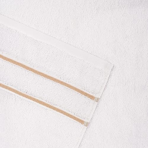 Miniatura 3 de Juego de 4 paños blancos 100% algodón turco, toallas pequeñas para baño y cocina, color gris pardo arena