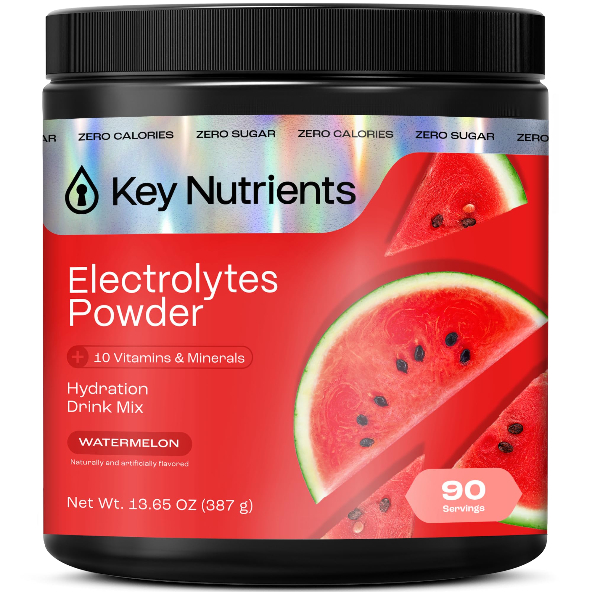 KEY NUTRIENTS Multivitamin Electrolytes Powder No Sugar for Recovery - Refreshing Watermelon Electrolyte Powder - Hydration Powder - No Calories,