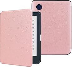 DMluna Slimshell Case for Kobo Clara Colour/BW/ 2E, Tolino Shine Colour/Shine 5/4, Magnetic Protective Cover with Auto Wake Sleep Feather Function, Rose Gold