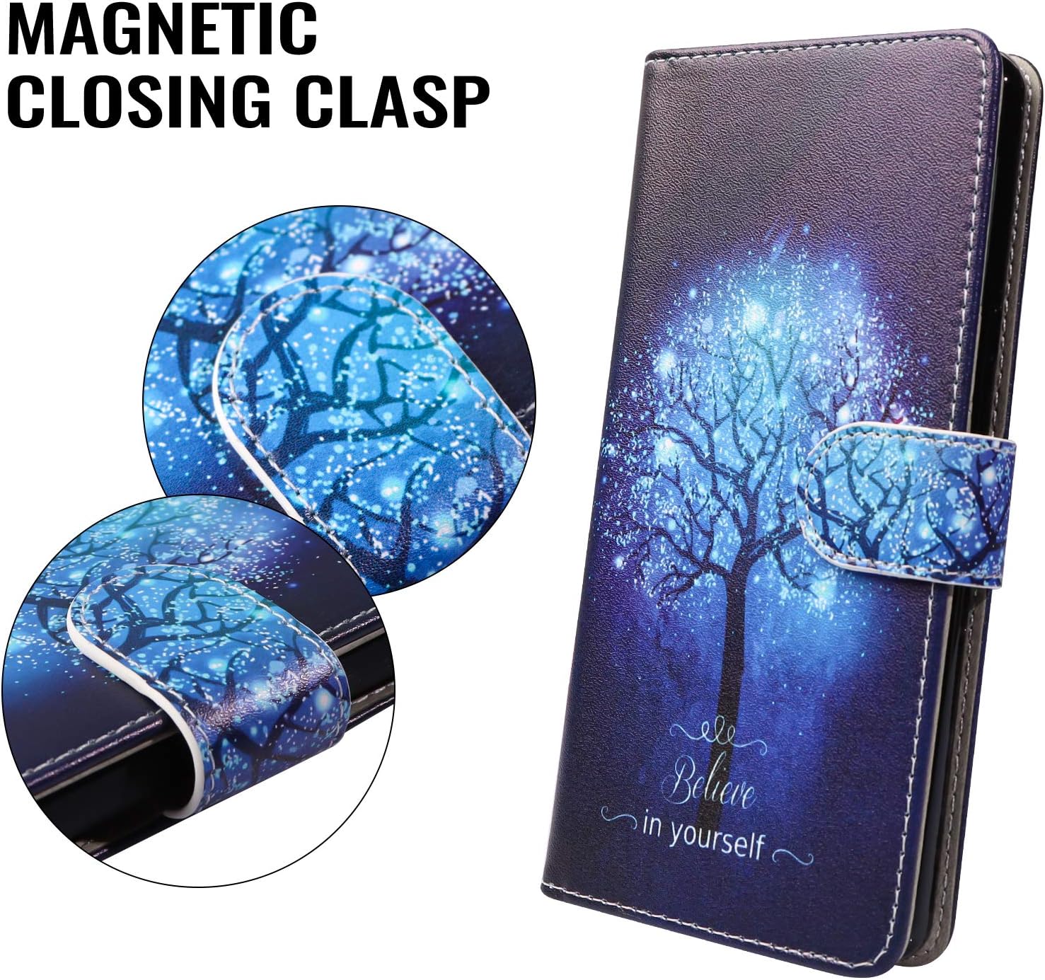 UrSpeedtekLive LG Stylo 6 Wallet Case, Premium PU Leather Flip Case Cover with Card Slots & Kickstand for LG Stylo 6 2020, Believe in Yourself
