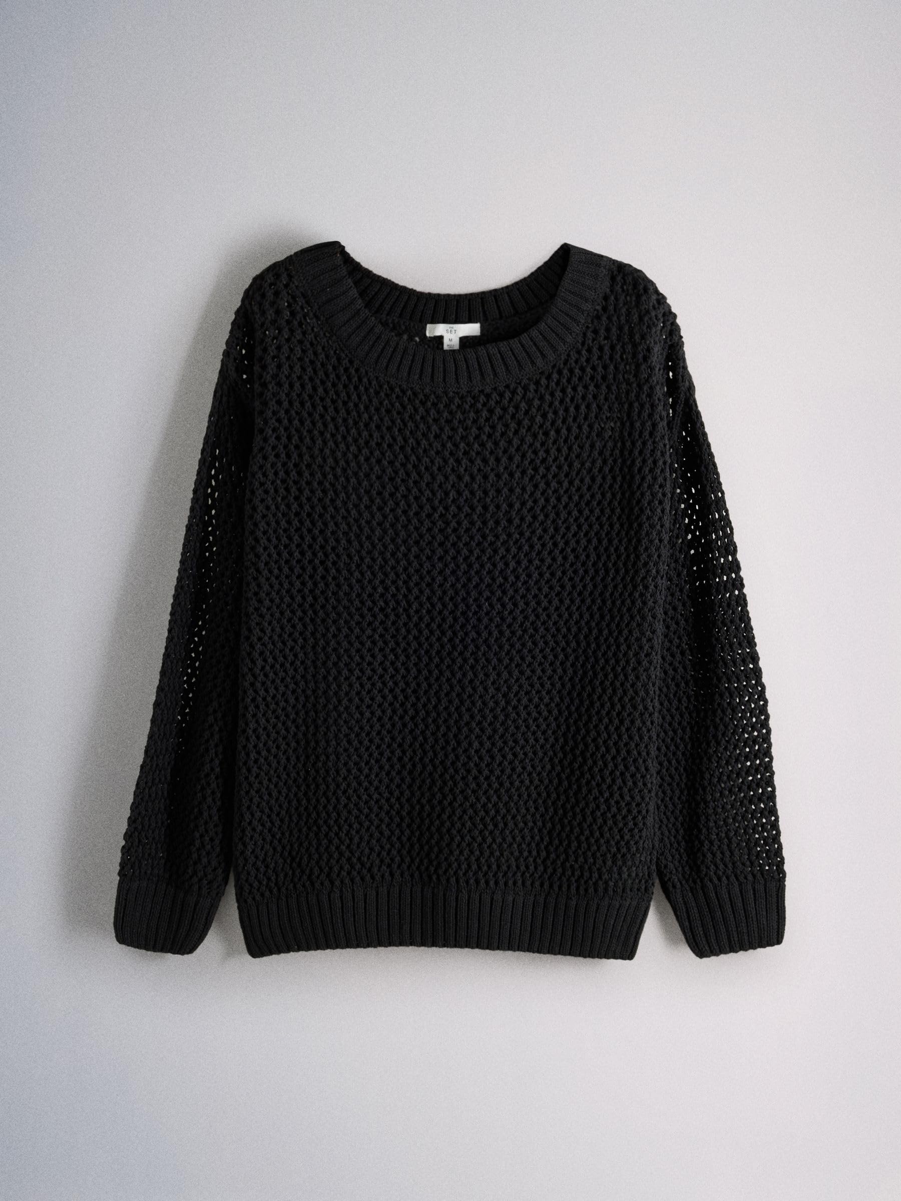 THE SET Donne Confezione da 2 Maglie Traforate | Adulto, con scollo a barchetta, Standard