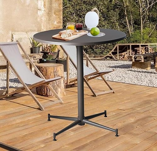 Miniatura 8 de Mesa redonda moderna para pub de 23.6 pulgadas, mesa de altura de barra de metal para exteriores, marco de metal, muebles de interior para jardín,