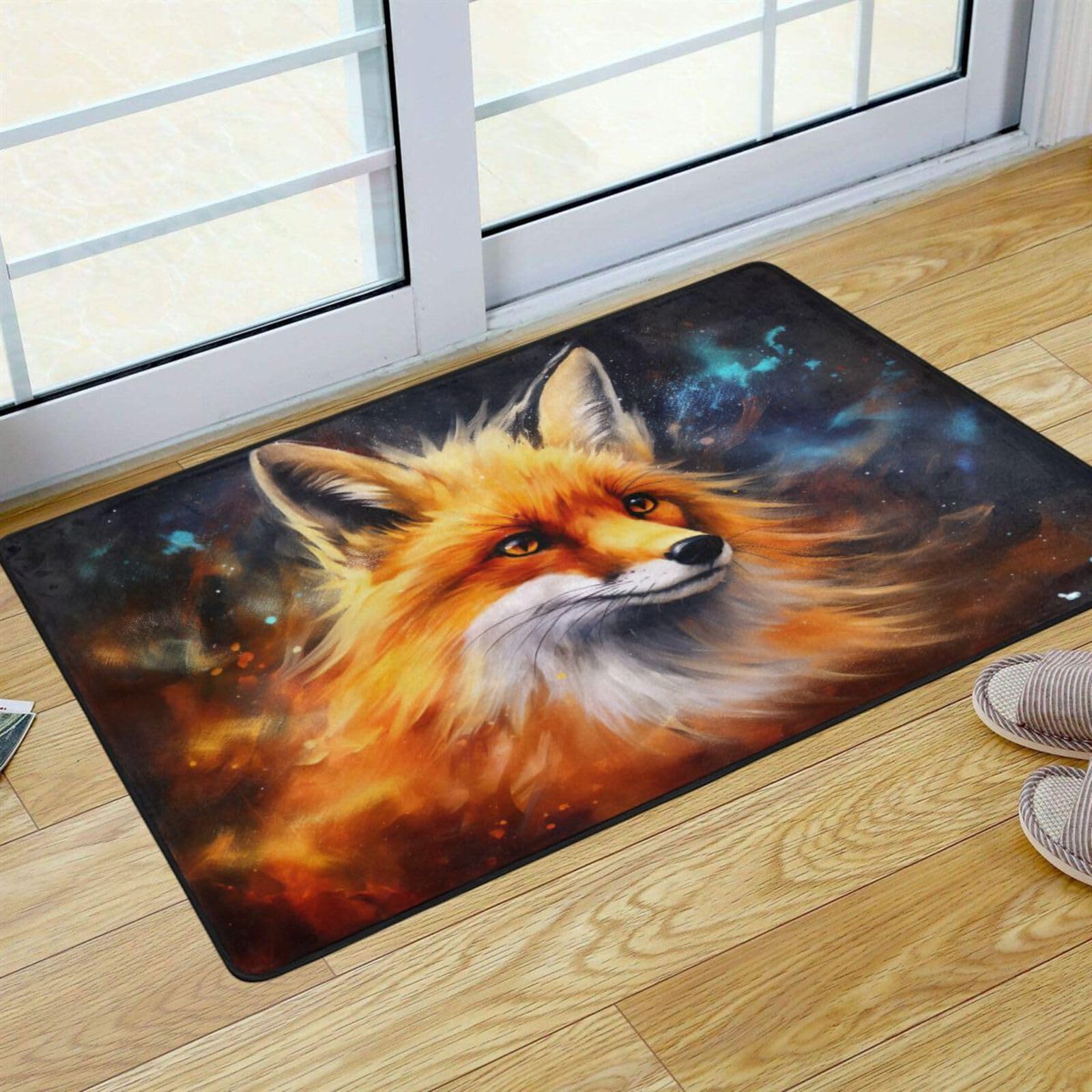UMIRIKO Fire Flame Fox Animal Kitchen Rug Mats Anti Fatigue Non Slip Mats Kitchen Mats for Floor Kitchen Decor 36x24 Inch 202a4691