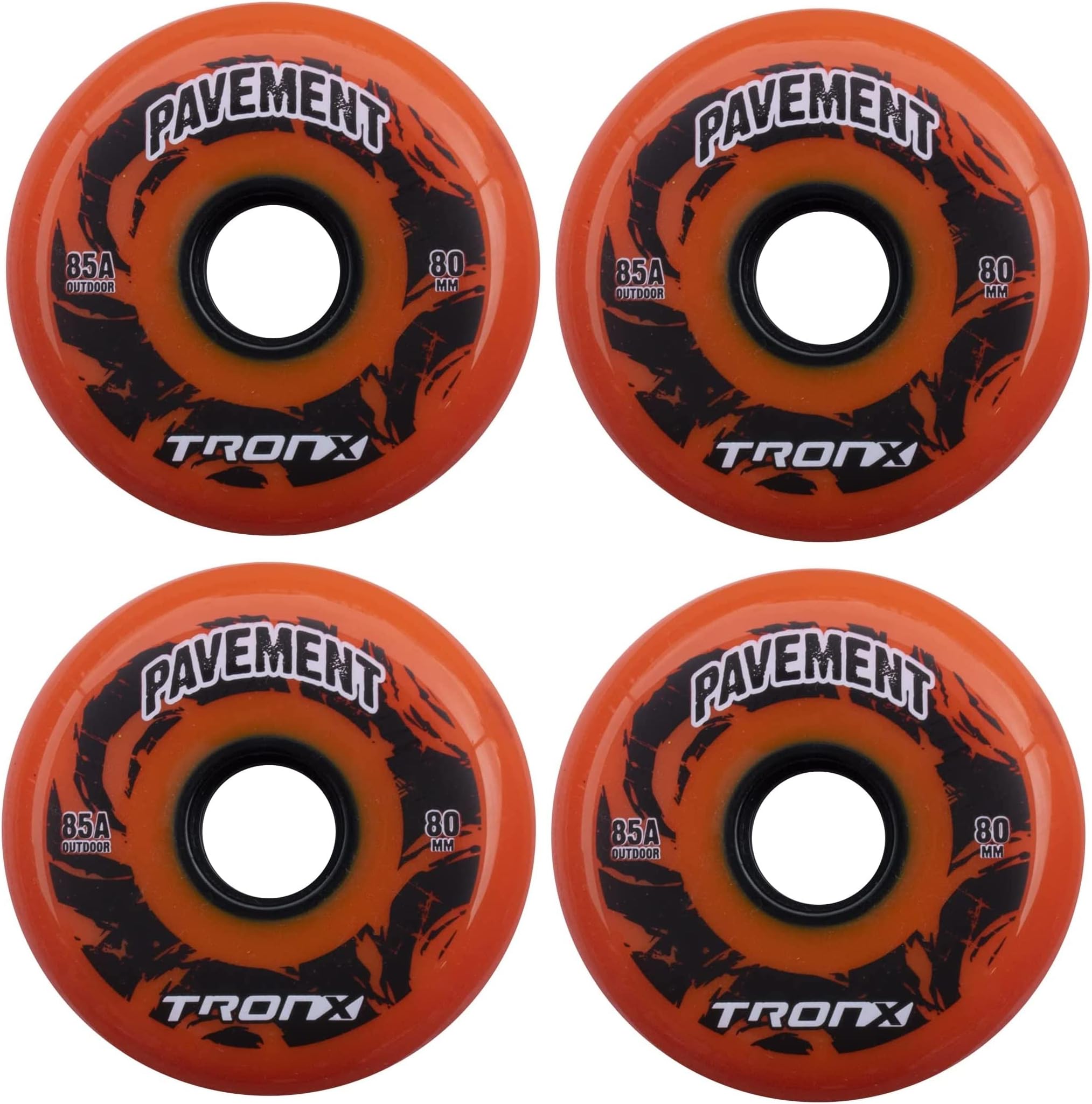Outdoor Asphalt Pavement 85A Inline Roller Hockey Wheels 4 Pack | 59mm, 68mm, 72mm, 76mm, 80mm Sizes Hi-Lo