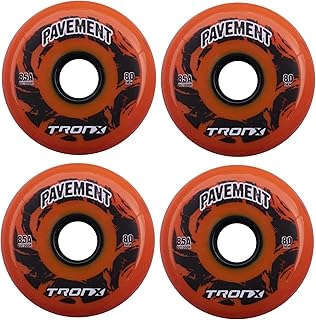 TronX Outdoor Asphalt Pavement 85A Inline Roller Hockey Wheels 4 Pack (72mm)
