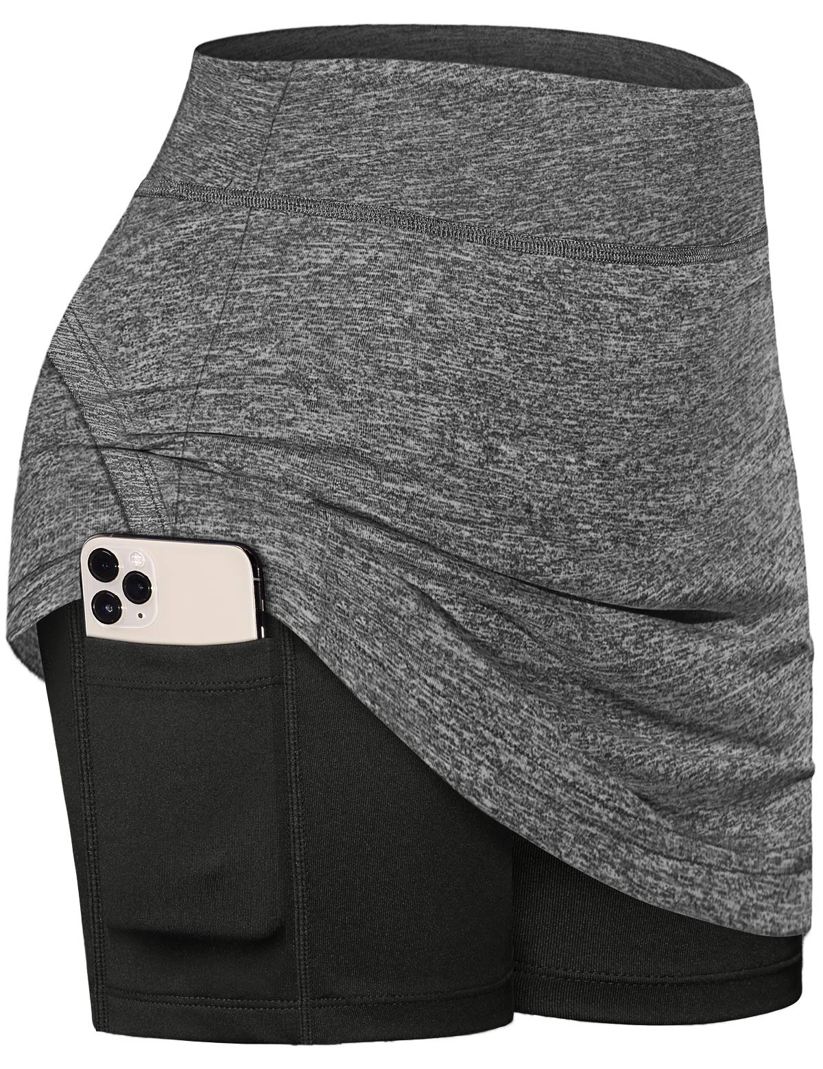 Fulbelle Tennisrock für Damen, mit Taschen, hohe Taille, athletischer Golf-Skorts