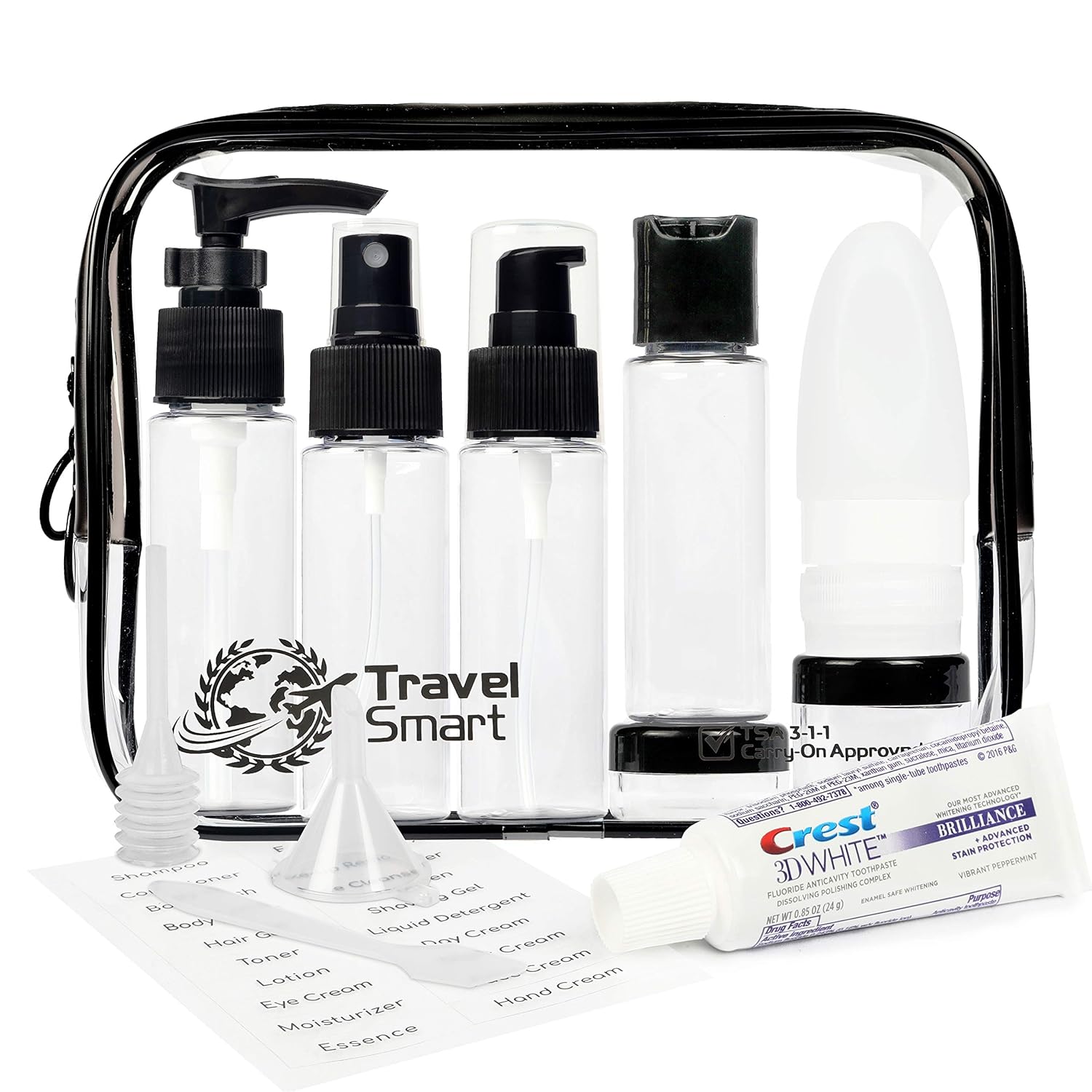 Buy Travel Bottles & TSA Approved Toiletry Bag Set, Travel Size