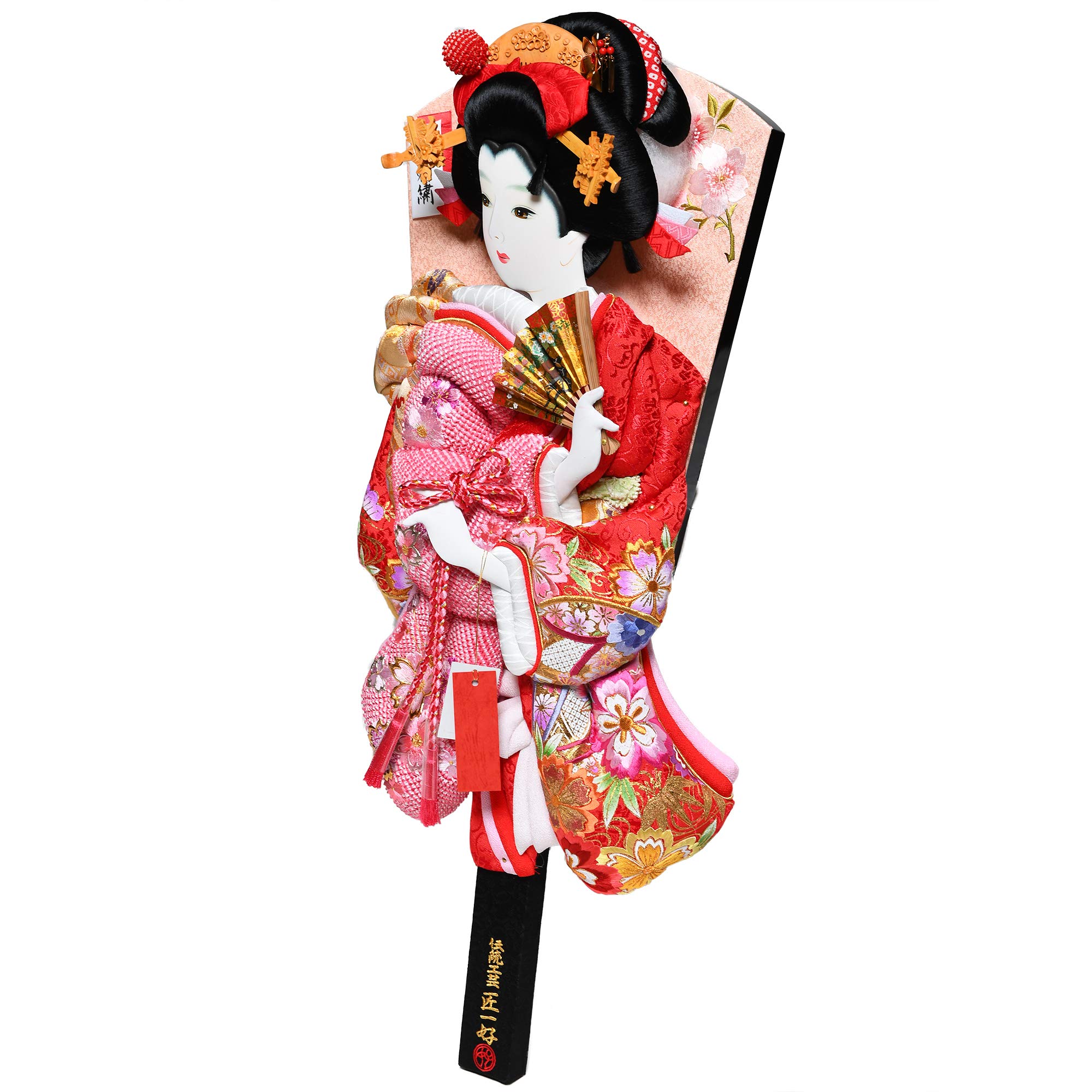 Amazon | 【匠一好羽子板】【羽子板】20号華苑：正絹絞り金彩桜刺繍