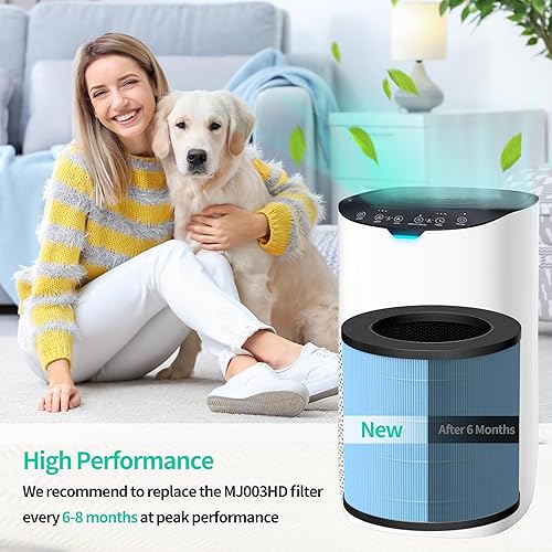 Miniatura 6 de Filtro de repuesto mejorado MJ003HD compatible con purificador de aire POMORON MJ003HD 4 en 1 H13 HEPA y filtros de carbón activado, filtros