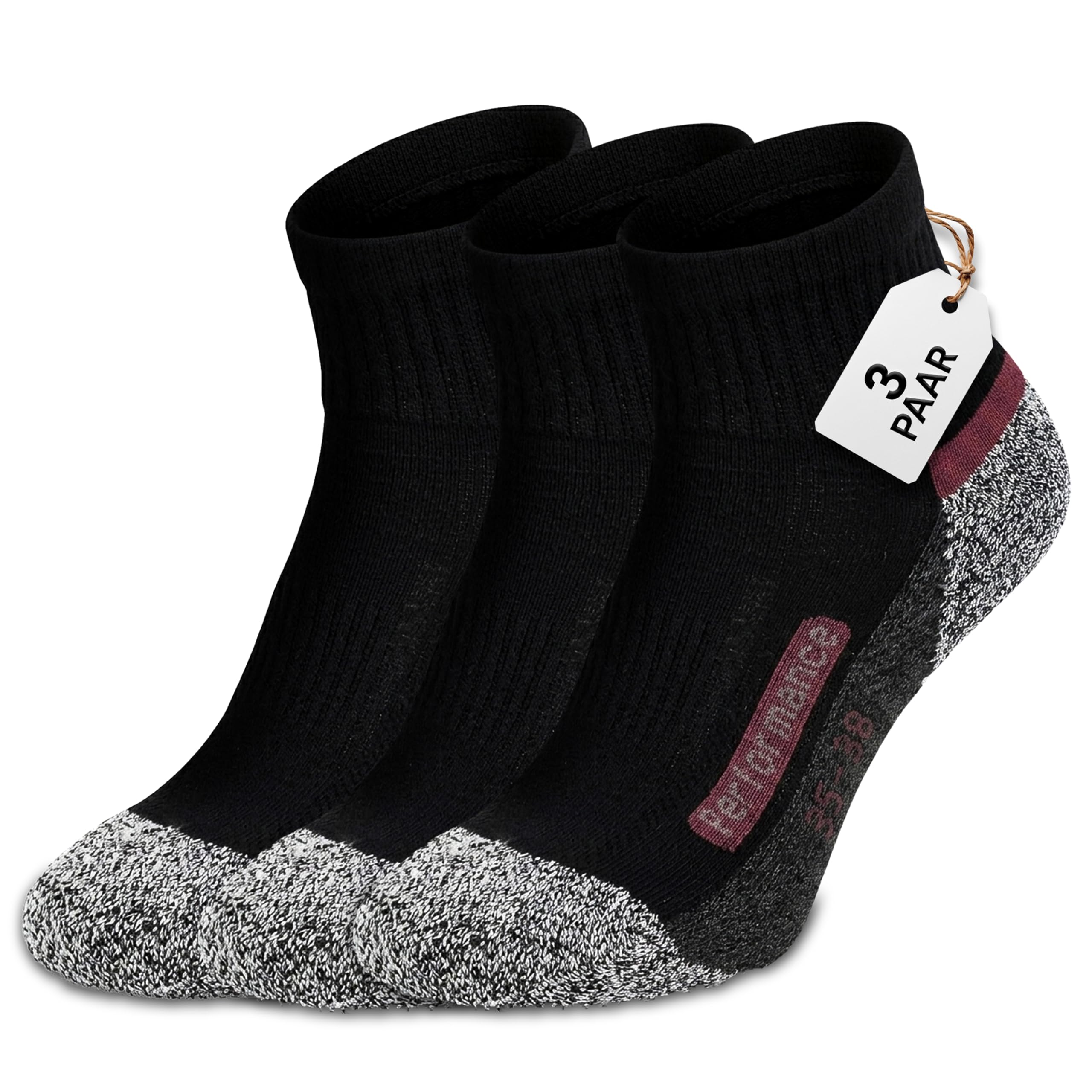 Fiera Besa Trekking Socken Unisex – Wandersocken aus Baumwolle für Damen & Herren – Atmungsaktive Outdoor Socken, Hiking Socken, Knöchelhohe, Bequeme Sportsocken mit Verstärkter Ferse & Spitze