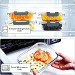 VERONES 10 Pack Glass Meal Prep Containers, Airtight & Stackable Glass Food Storage Containers Set with Lids,Exclusive of BPA,for Microwave, Oven, Freezer & Dishwasher,Grey