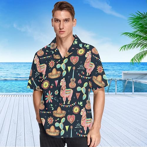 Miniatura 2 de visesunny Camisa de manga corta con botones y estampado hawaiano de temporada para hombre, ropa de playa, unisex, S-XXXL
